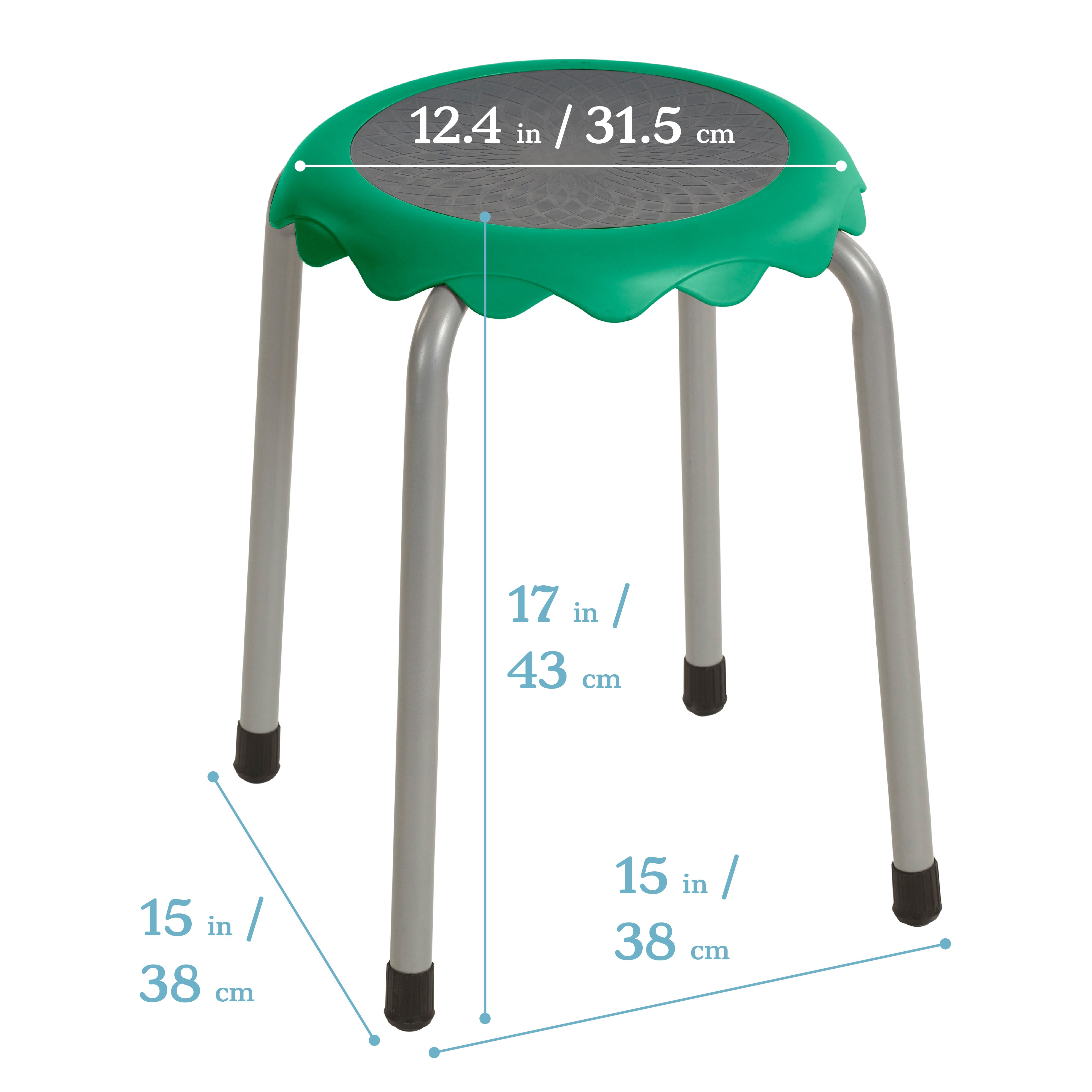 Daisy Stackable Stool with Glides Seating Set, 8-Piece