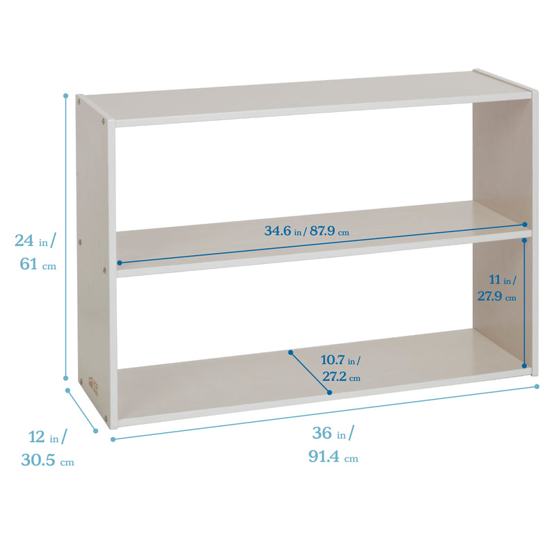 Streamline 2-Shelf Storage Cabinet without Back 24in High, Double-Sided