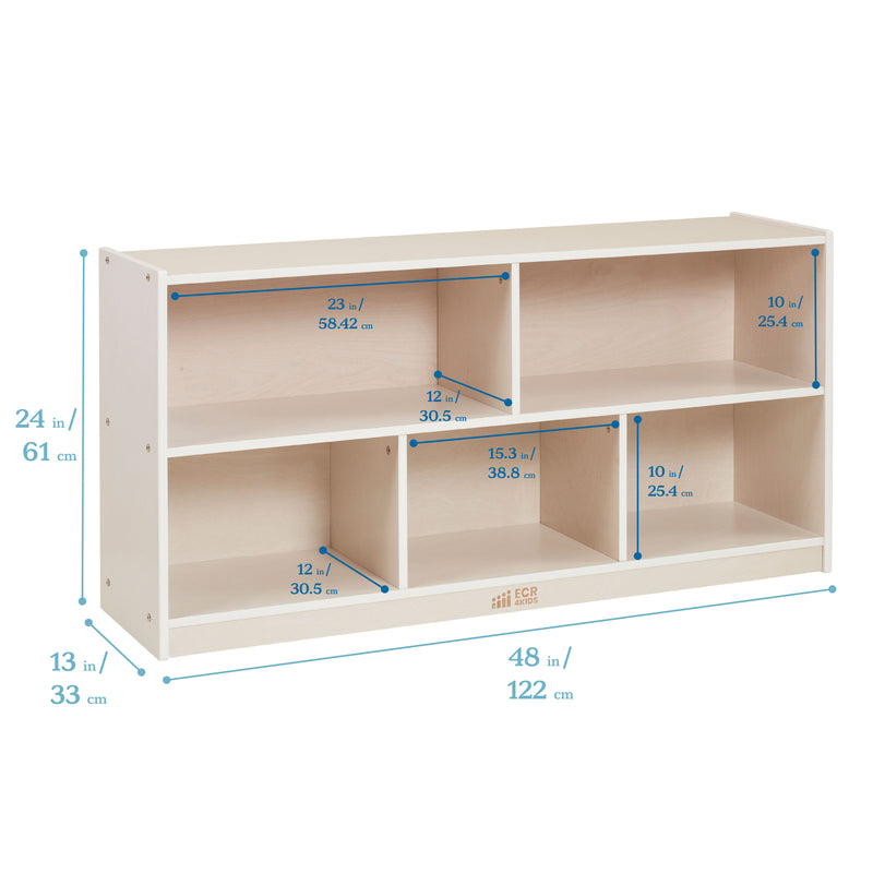 5-Compartment Mobile Storage Cabinet, 24in High