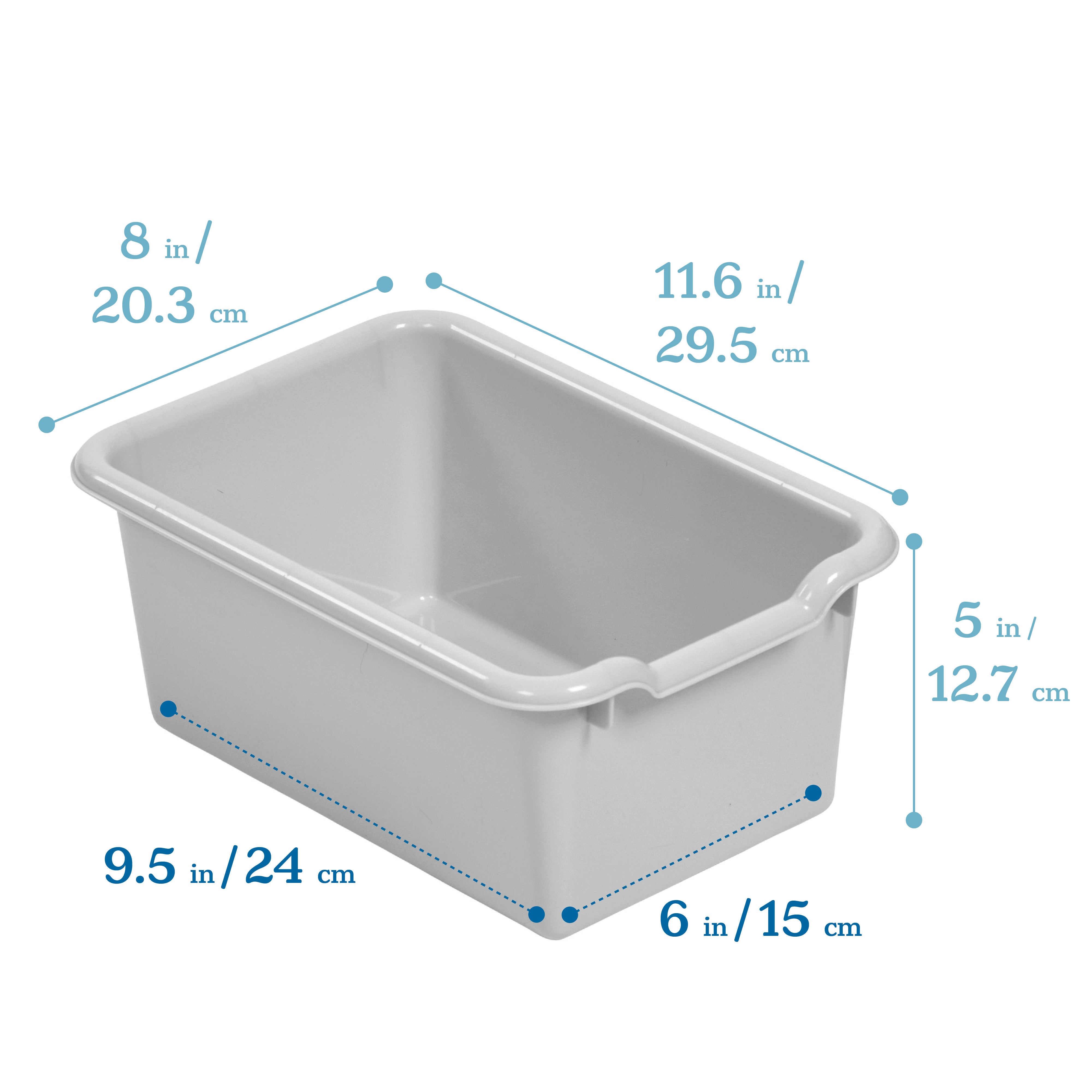 Scoop Front Plastic Storage Bins, 30-Piece