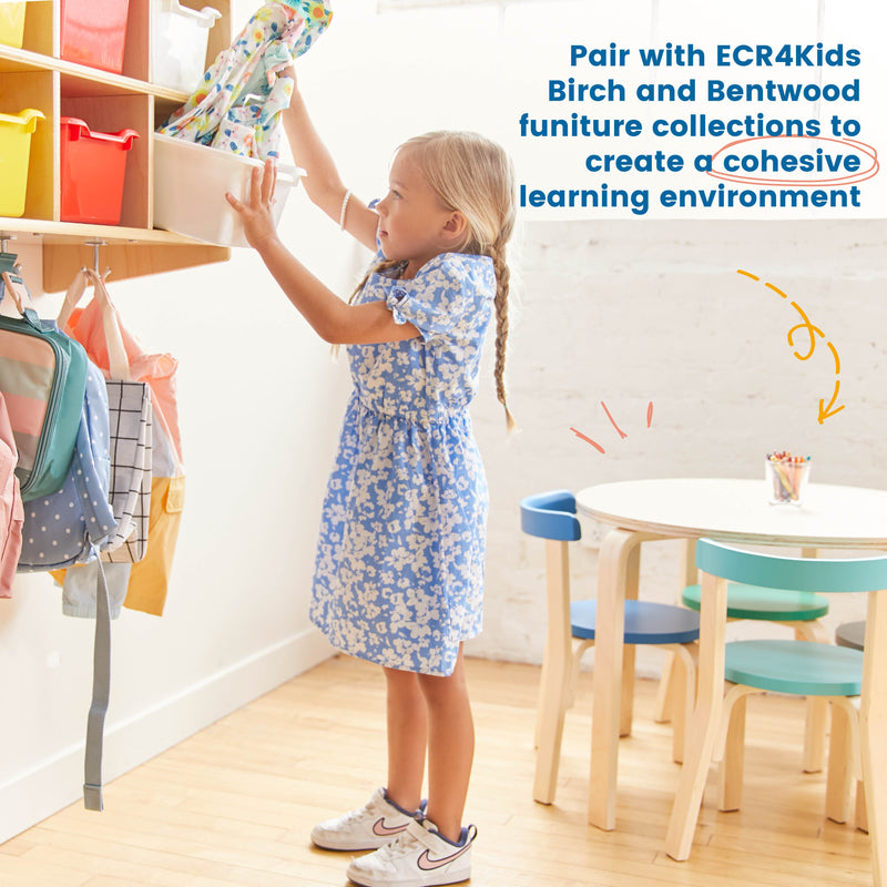 10-Section Hanging Coat Locker with Shelf and 10 Scoop Front Storage Bins