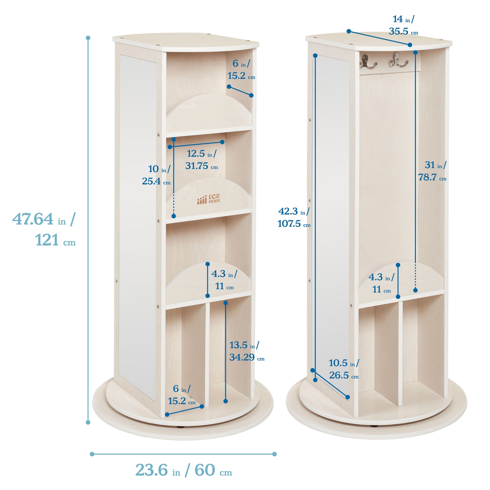 Rotating Dress-Up Carousel, Dramatic Play Costume Storage