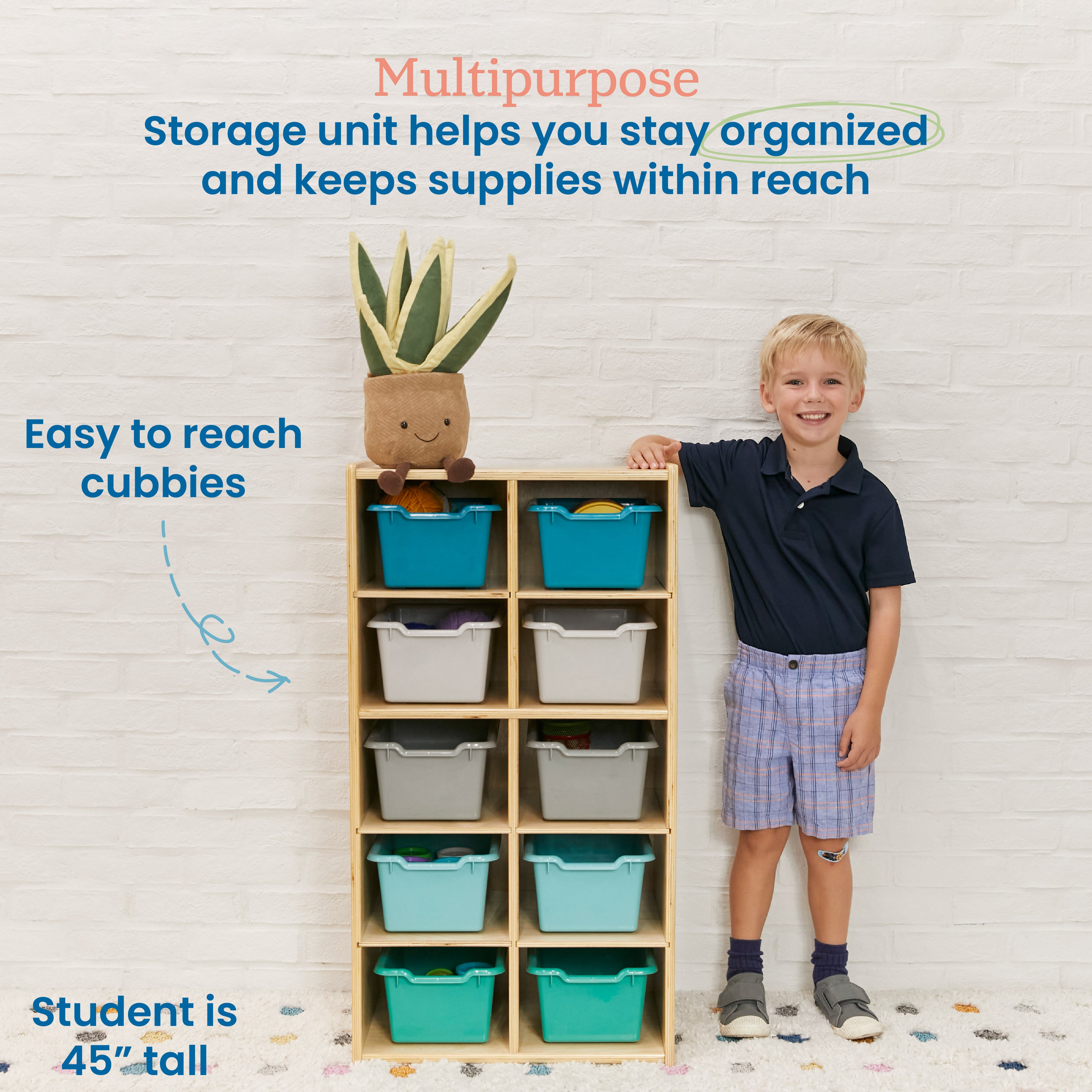 Streamline 10 Cubby Tray Cabinet and 10 Scoop Front Bins, 5x2