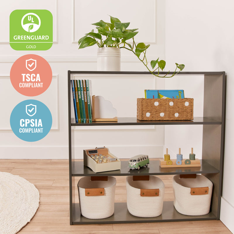Streamline 3-Shelf Storage Cabinet, 36in High, Double-Sided