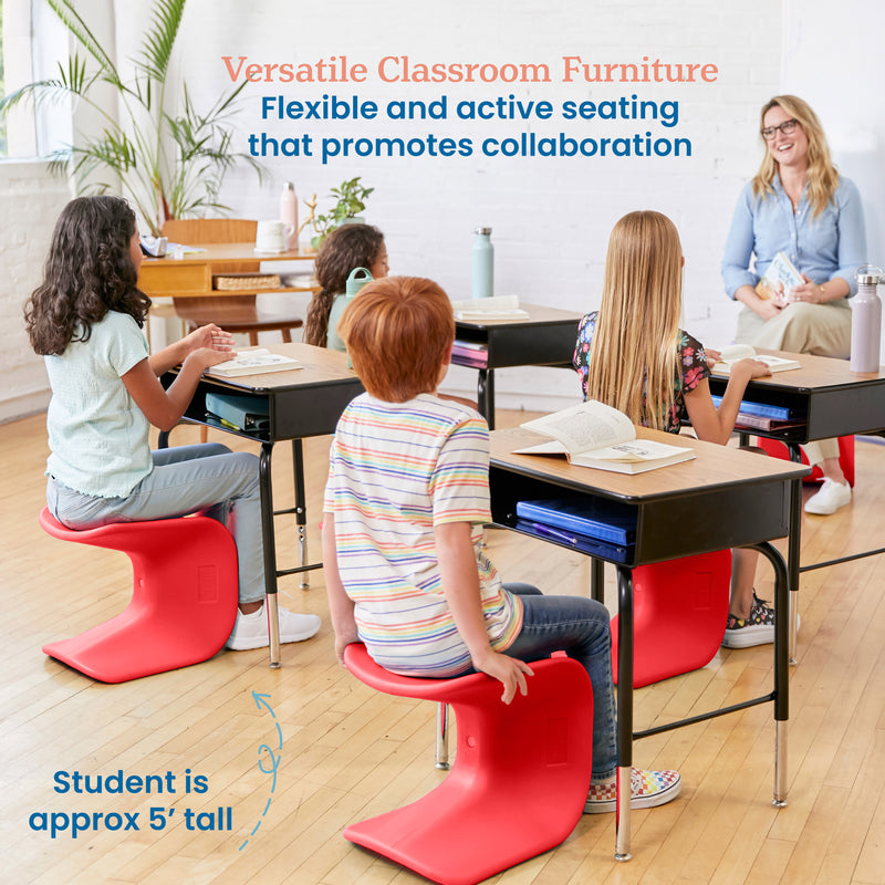 Wave Seat, Active Learning Chair, Flexible Seating, 14in - 15.1in Seat Height, 2-Pack