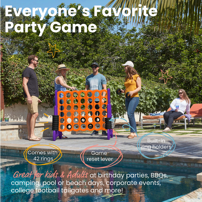 Jumbo 4-To-Score Giant Lawn Game Set with Carry Bag
