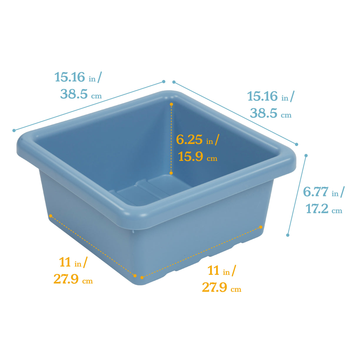 Stackable Square Bins with Non-Snap Lids, 2-Pack