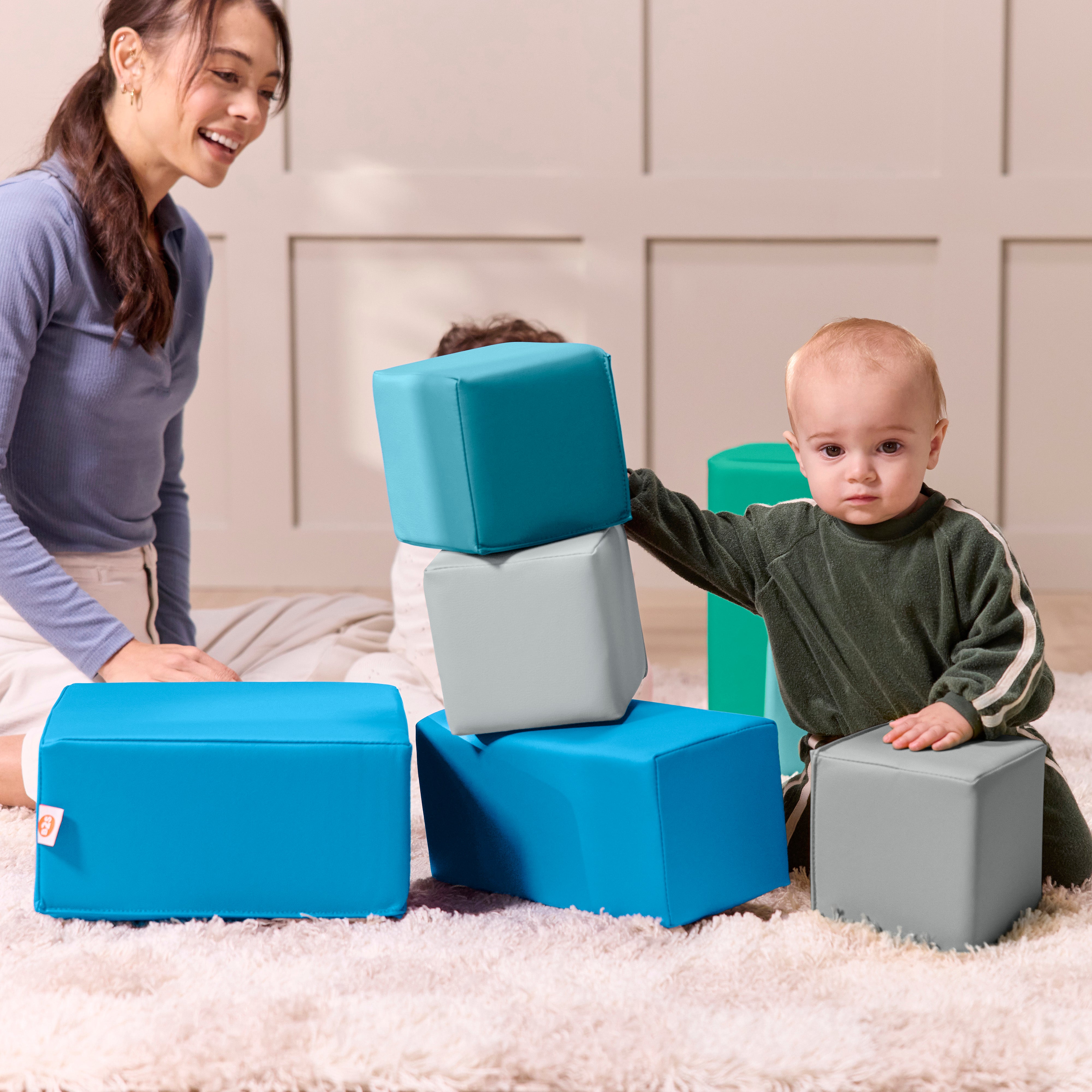 EarlyBuilder Foam Stacking Block Set, Small, 7-Piece