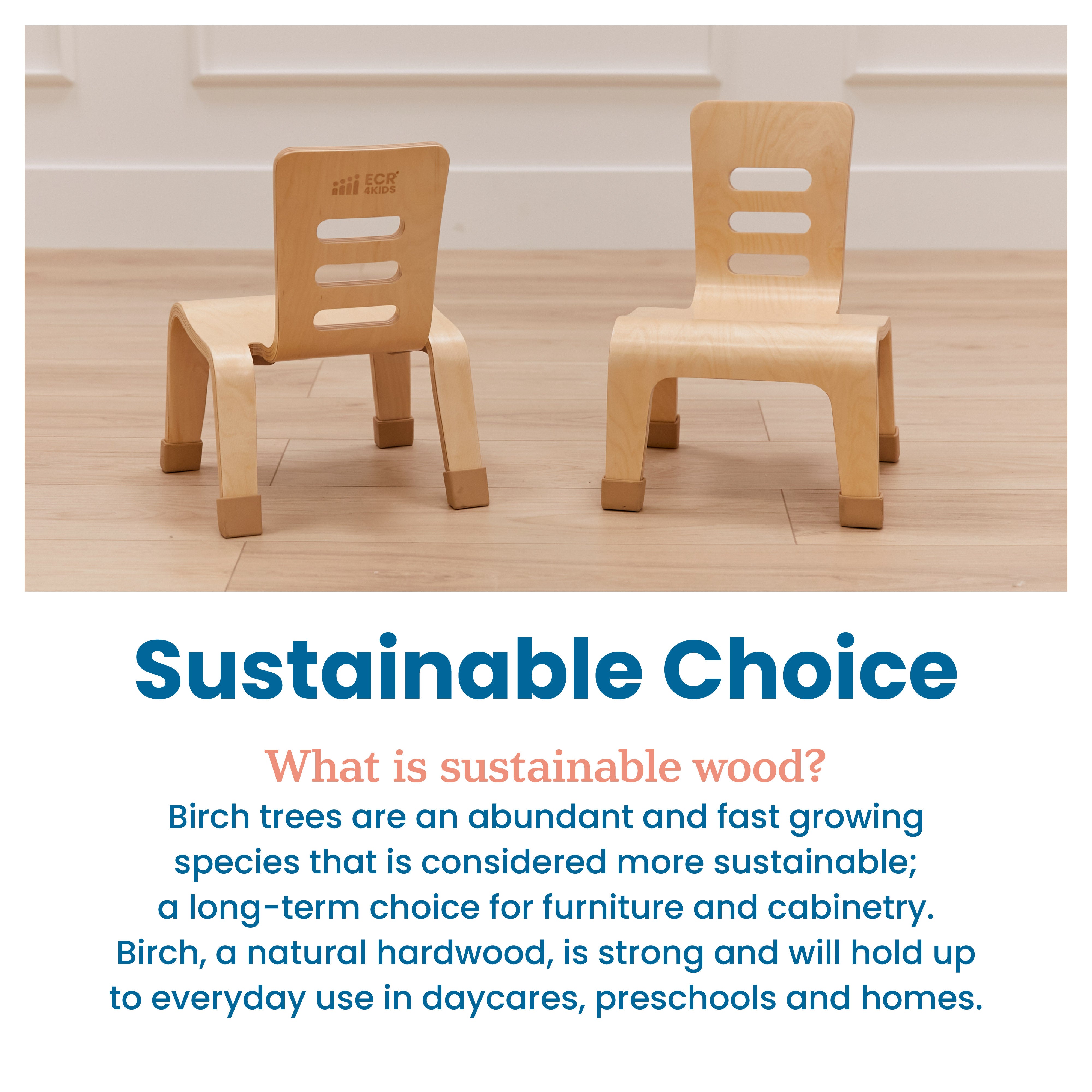 Bentwood Chair, 8in Seat Height, Stackable Seats, 2-Pack