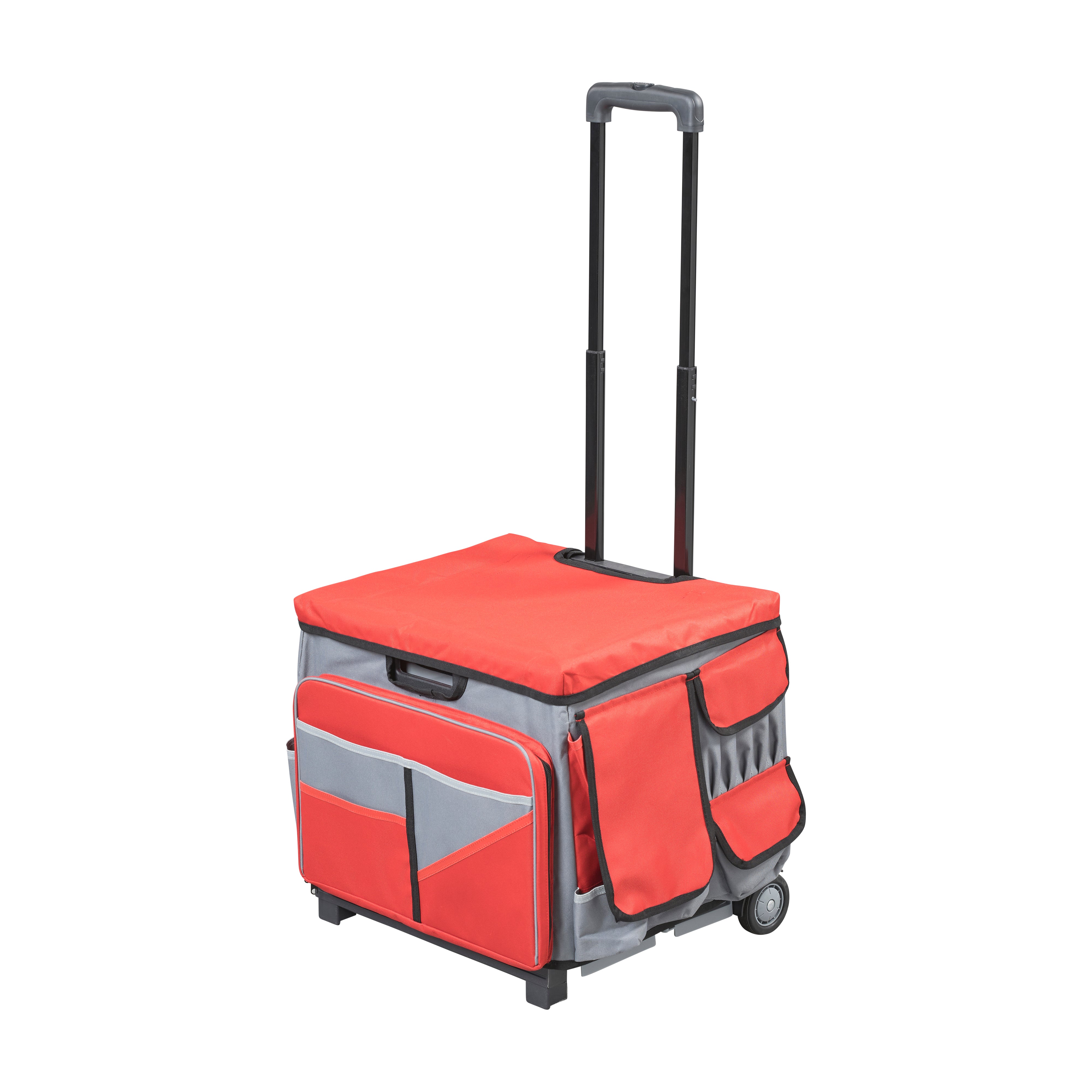 Mobile Folding Utility Cart with Canvas Storage Organizer Bag