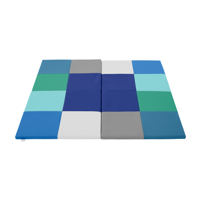 Square Dance Activity Play Mat, Colorful Tummy Time Folding Foam Mat