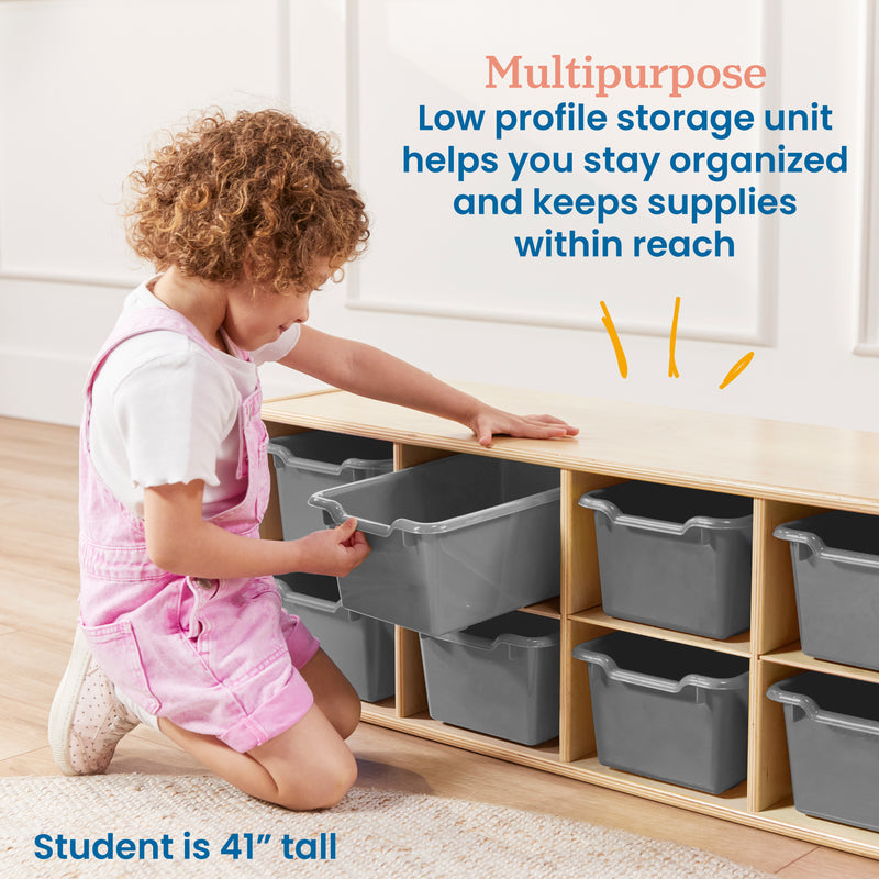 Streamline 10 Cubby Tray Cabinet with Scoop Front Storage Bins, 2x5