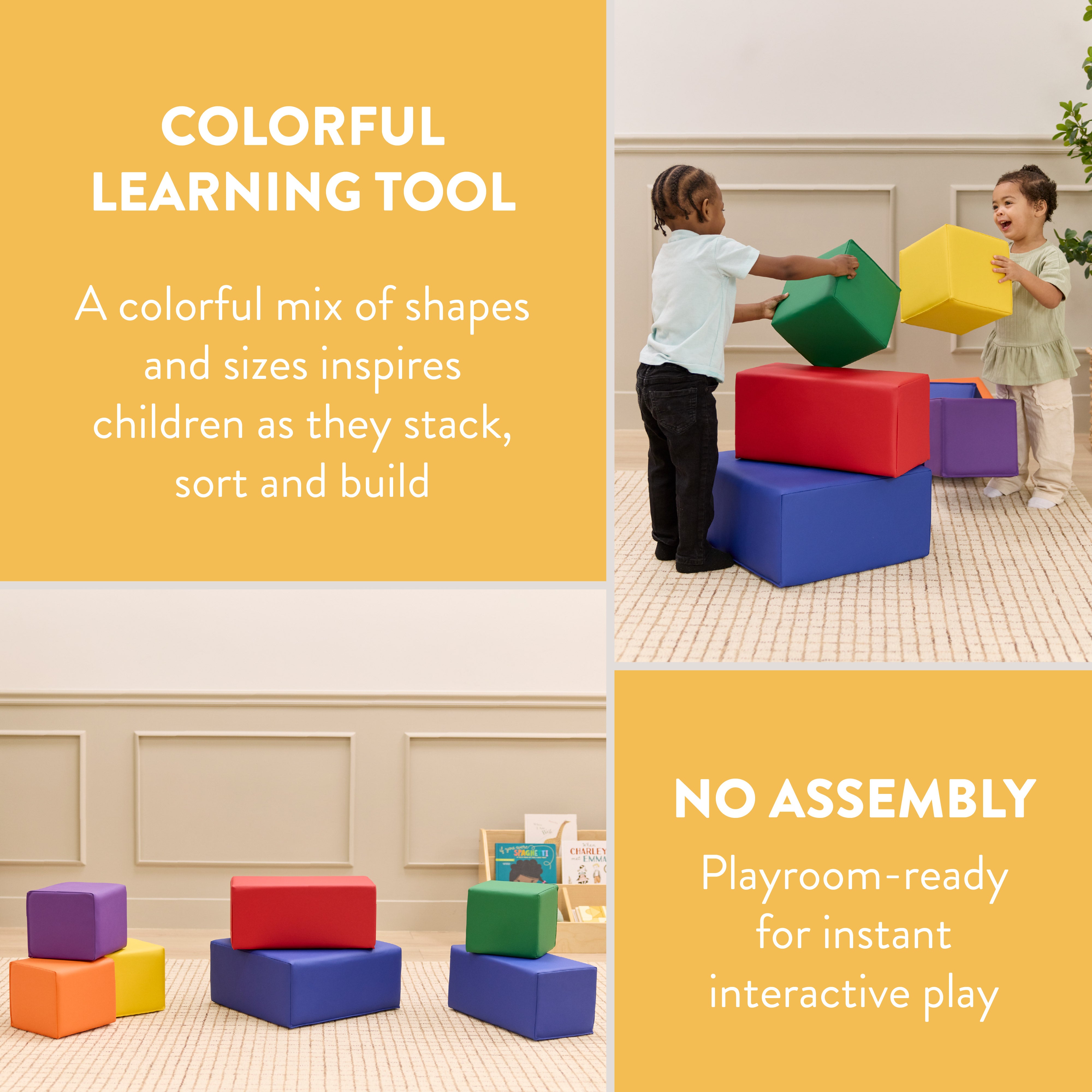 EarlyBuilder Foam Stacking Block Set, Large, 7-Piece