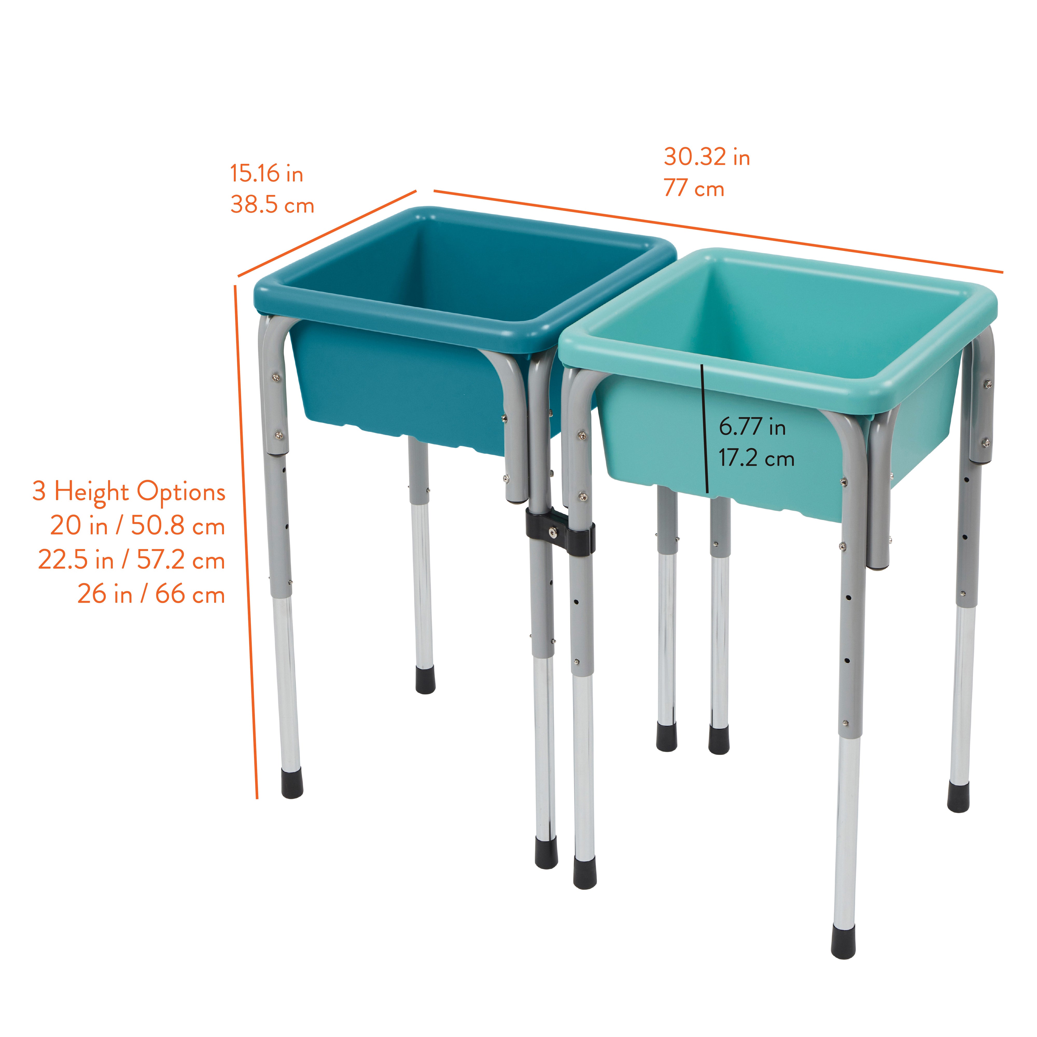 Adjustable Double Sensory Table with Lids
