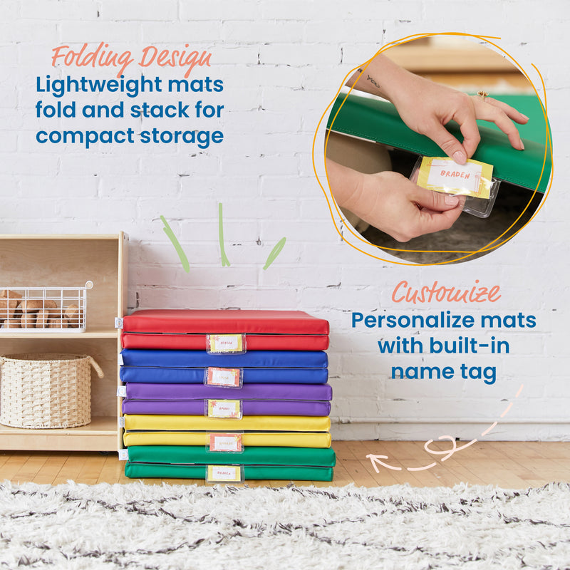 SoftZone Folding Rainbow Rest Mats, Classroom Furniture, 5-Piece