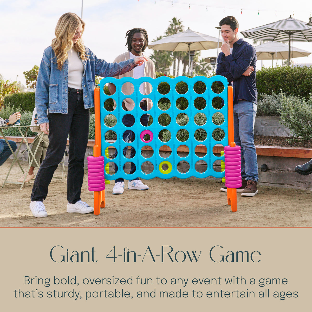 Giant 4-in-A-Row Indoor and Outdoor Yard Game Set, 3.8ft Tall