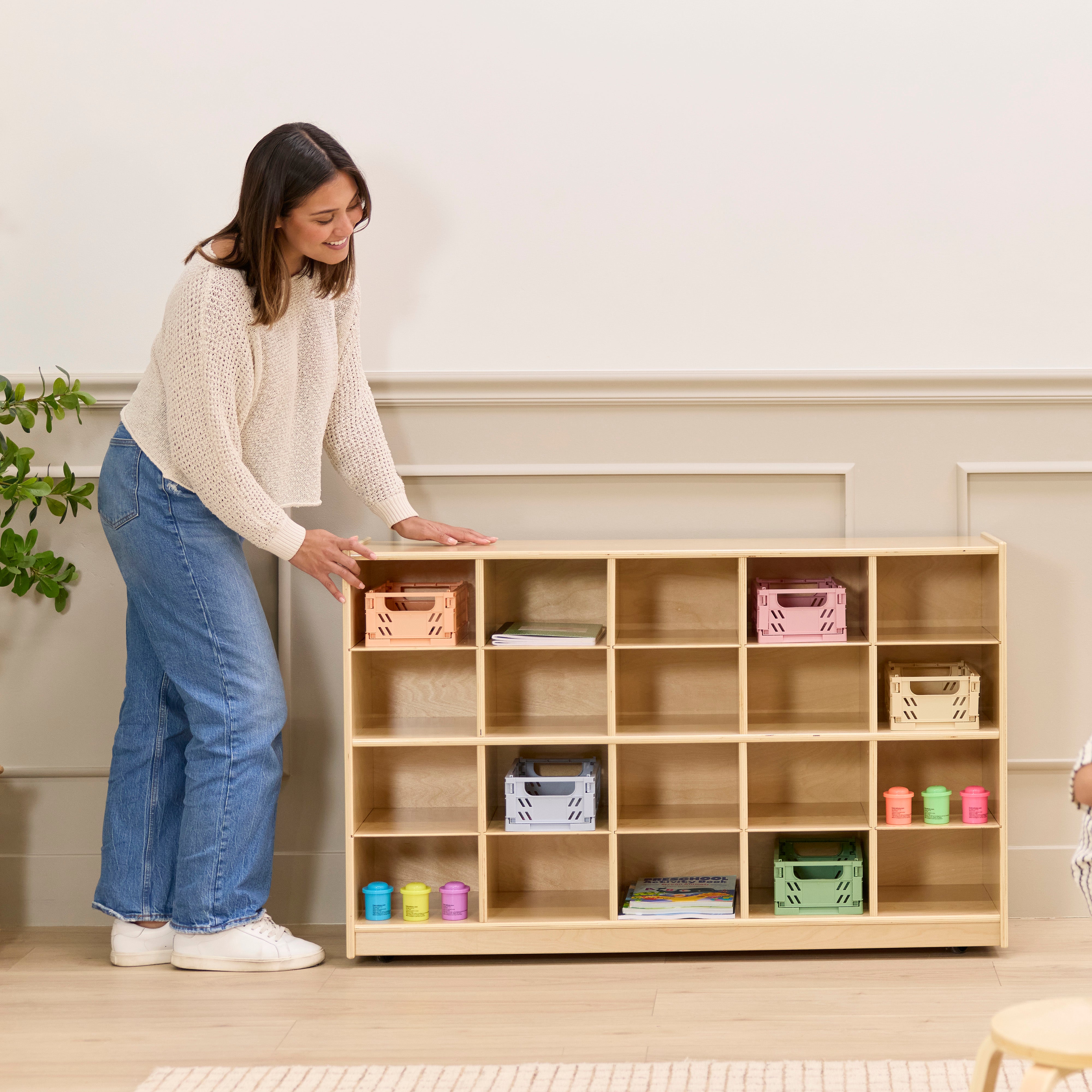20-Compartment Mobile Cubby Storage Cabinet, 4x5