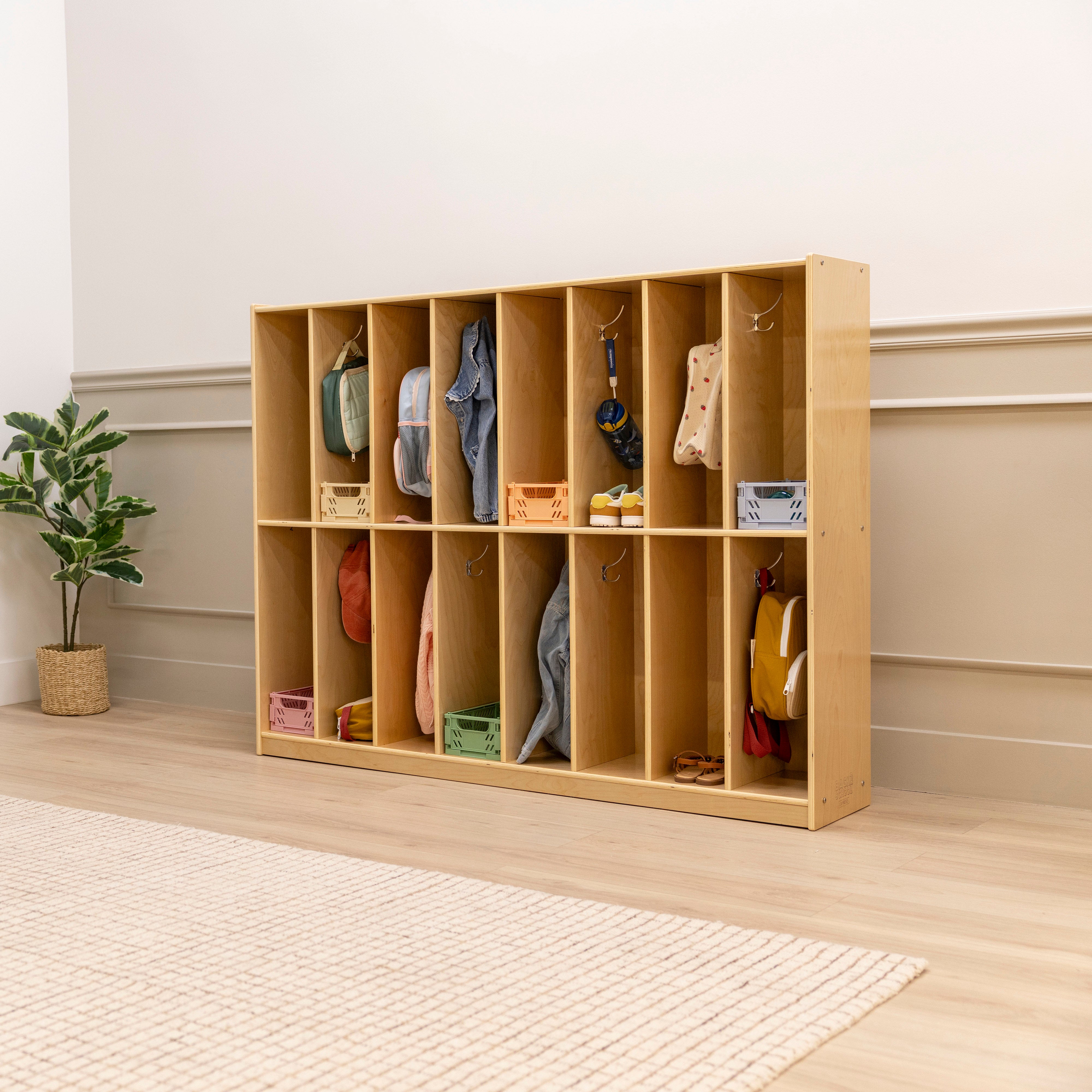 16-Section Slim Storage Coat Locker