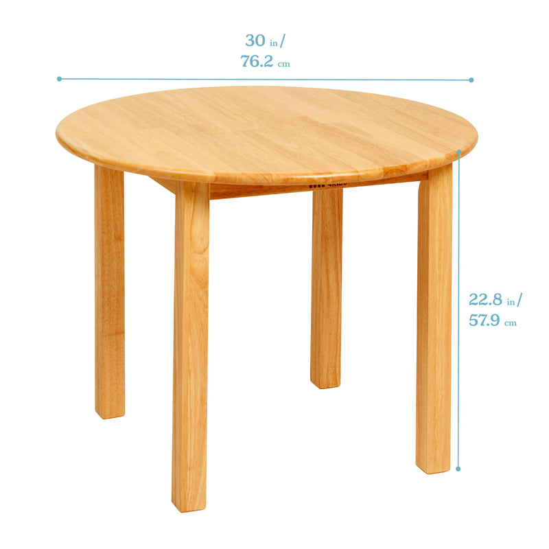 30in D Round Hardwood Table and Chair Set, 12in Seat Height, Kids Furniture