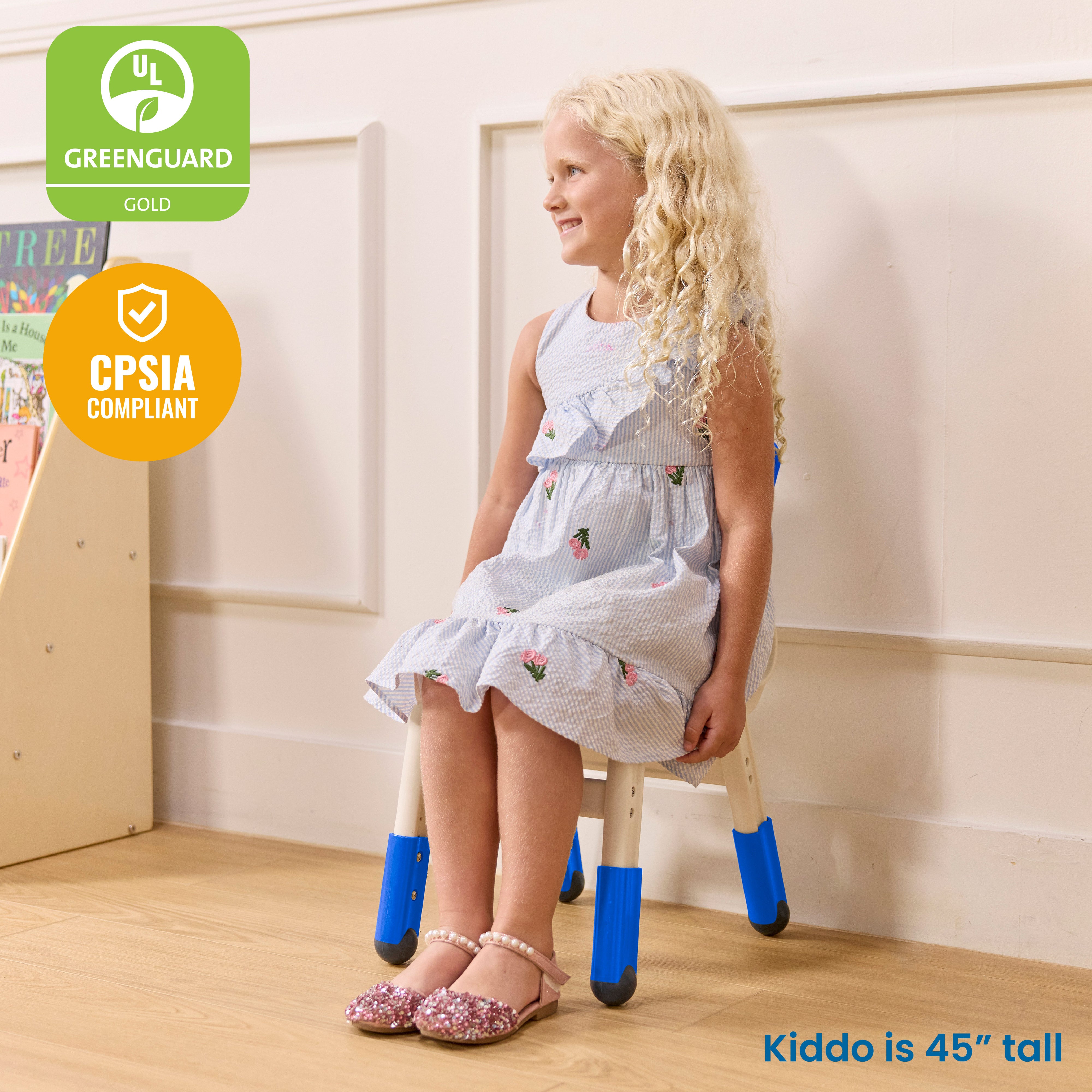 Classroom Adjustable Height Plastic Chair, 2-Pack