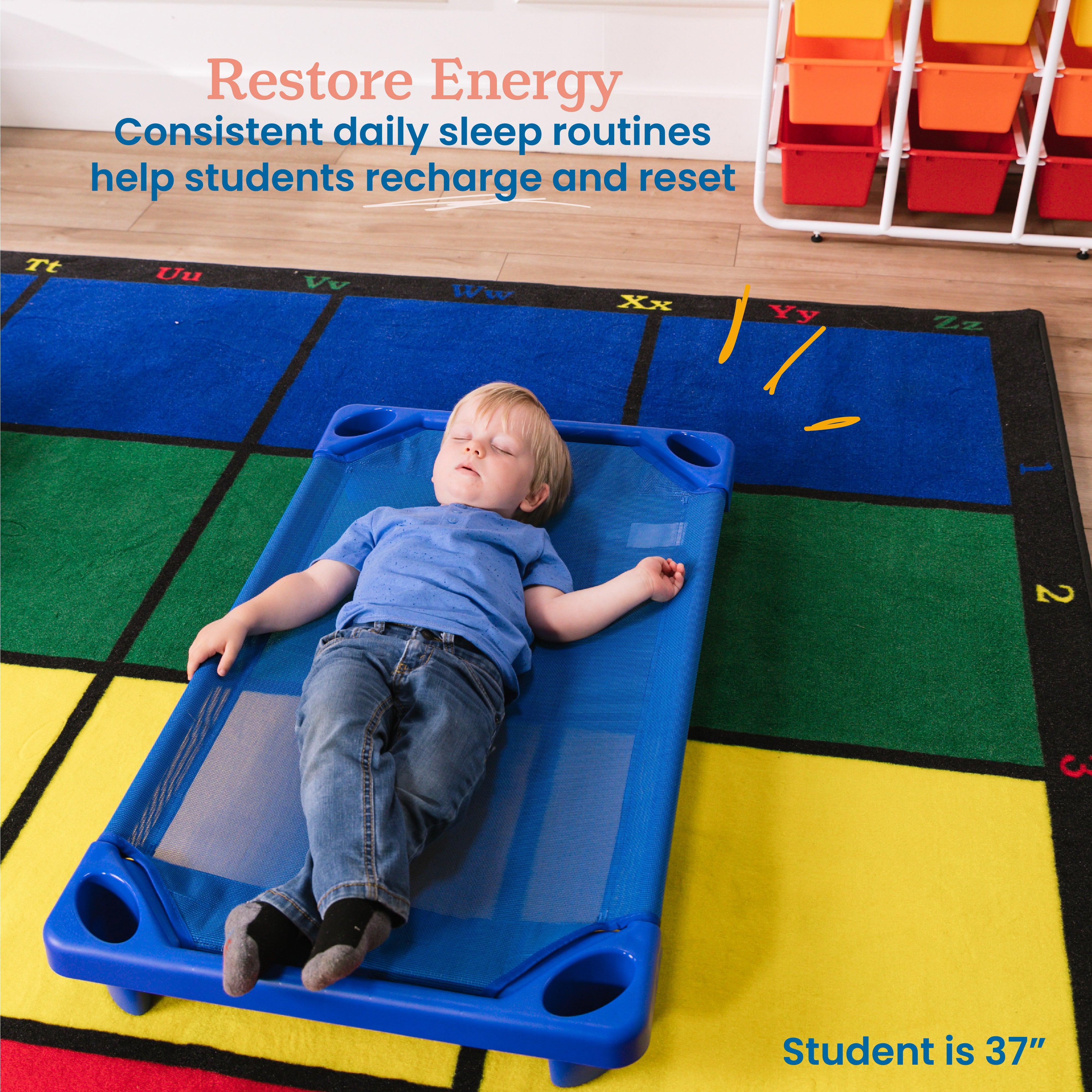 Streamline Cot, Assembled, Toddler Size, 6-Pack