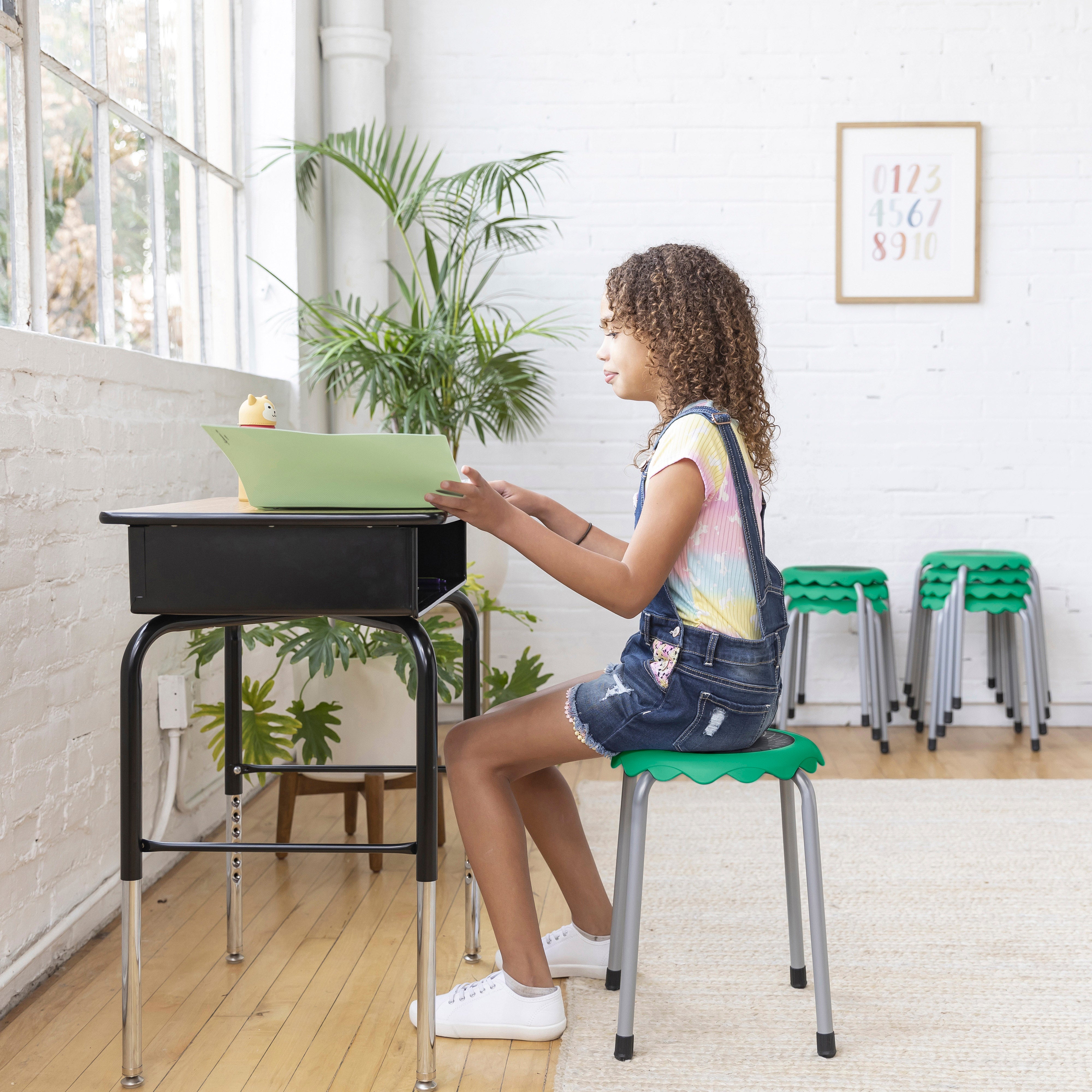 Daisy Stackable Stool with Glides Seating Set, 8-Piece