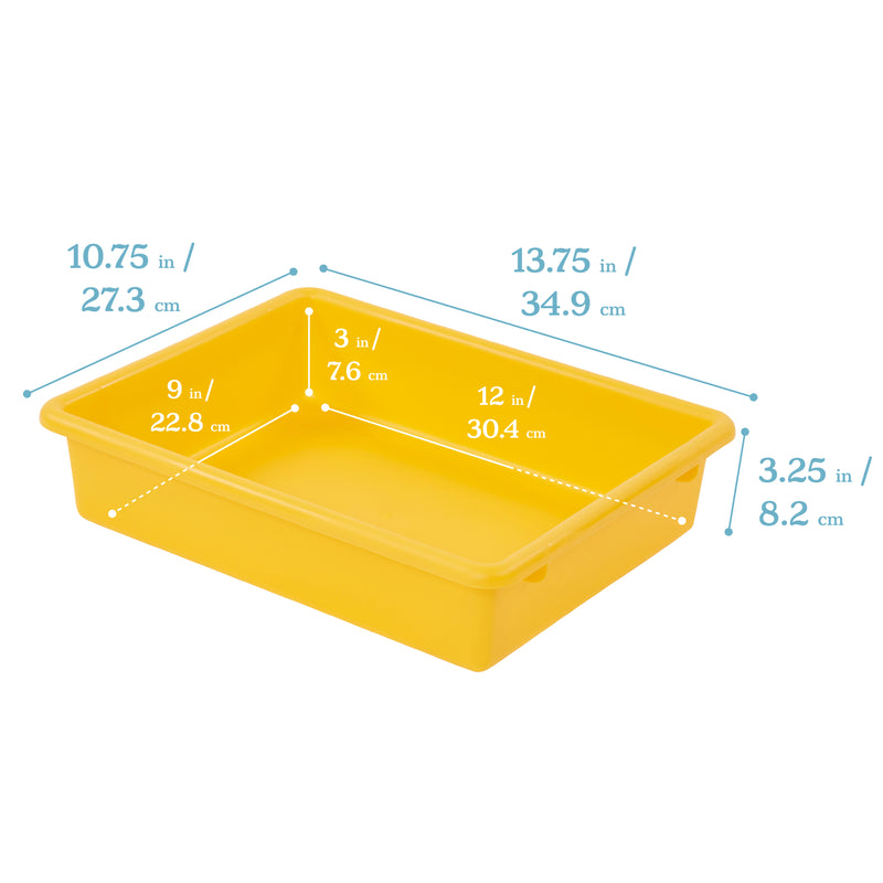 Letter Size Tray with Lid, Flat Storage Bin, 10-Pack