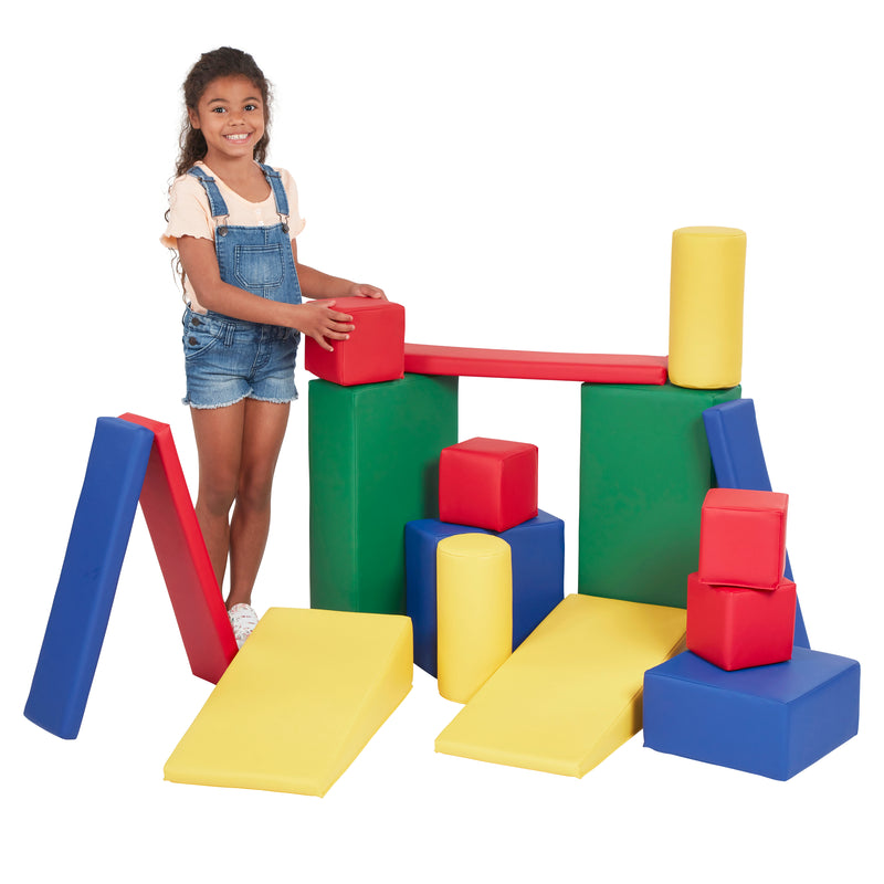 Soft Modular Blocks Soft Builder Blocks, Foam Shapes, 16-Piece