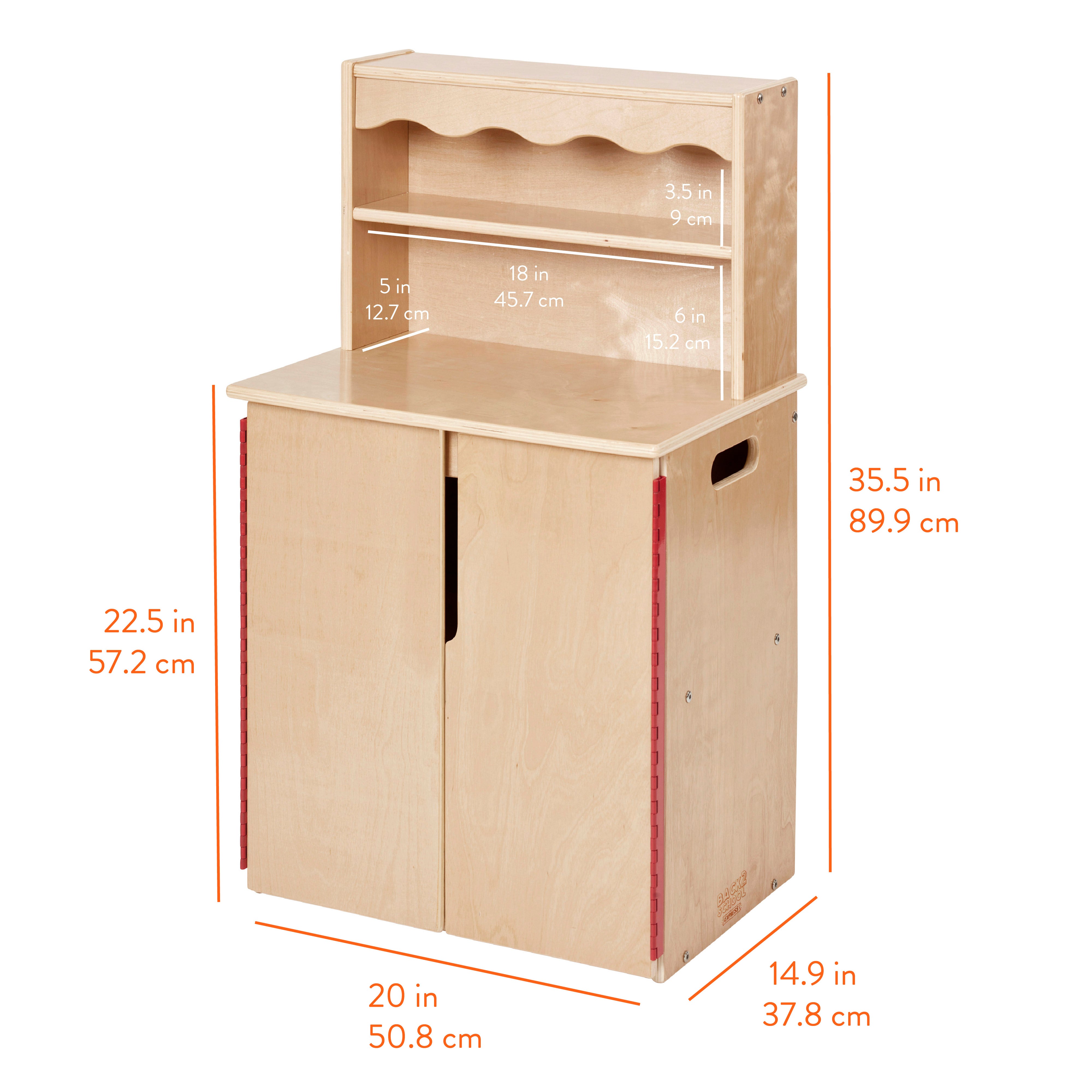 Chef's Station Kids Pretend Play Kitchen Cupboard
