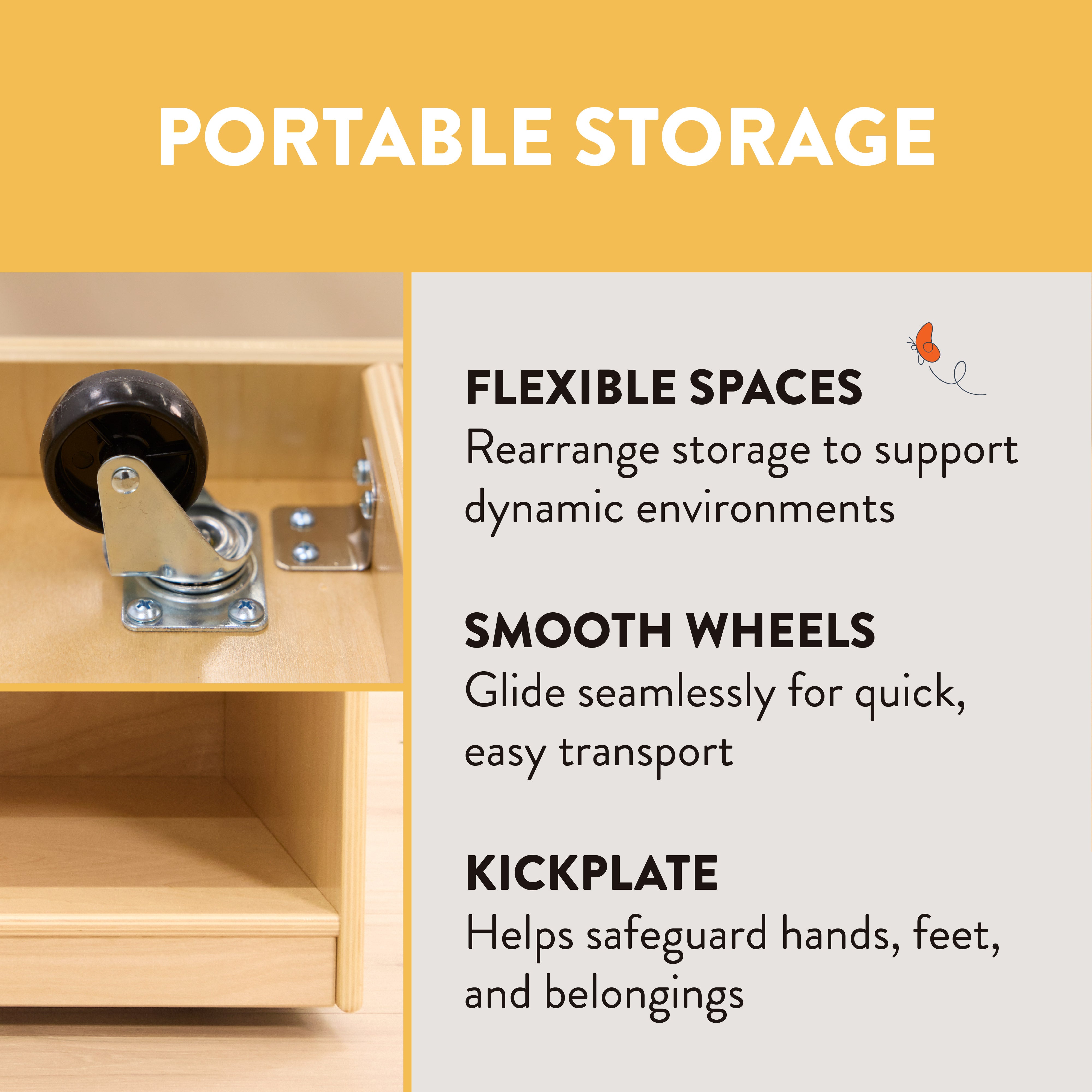 25-Compartment Mobile Cubby Storage Cabinet, 5x5