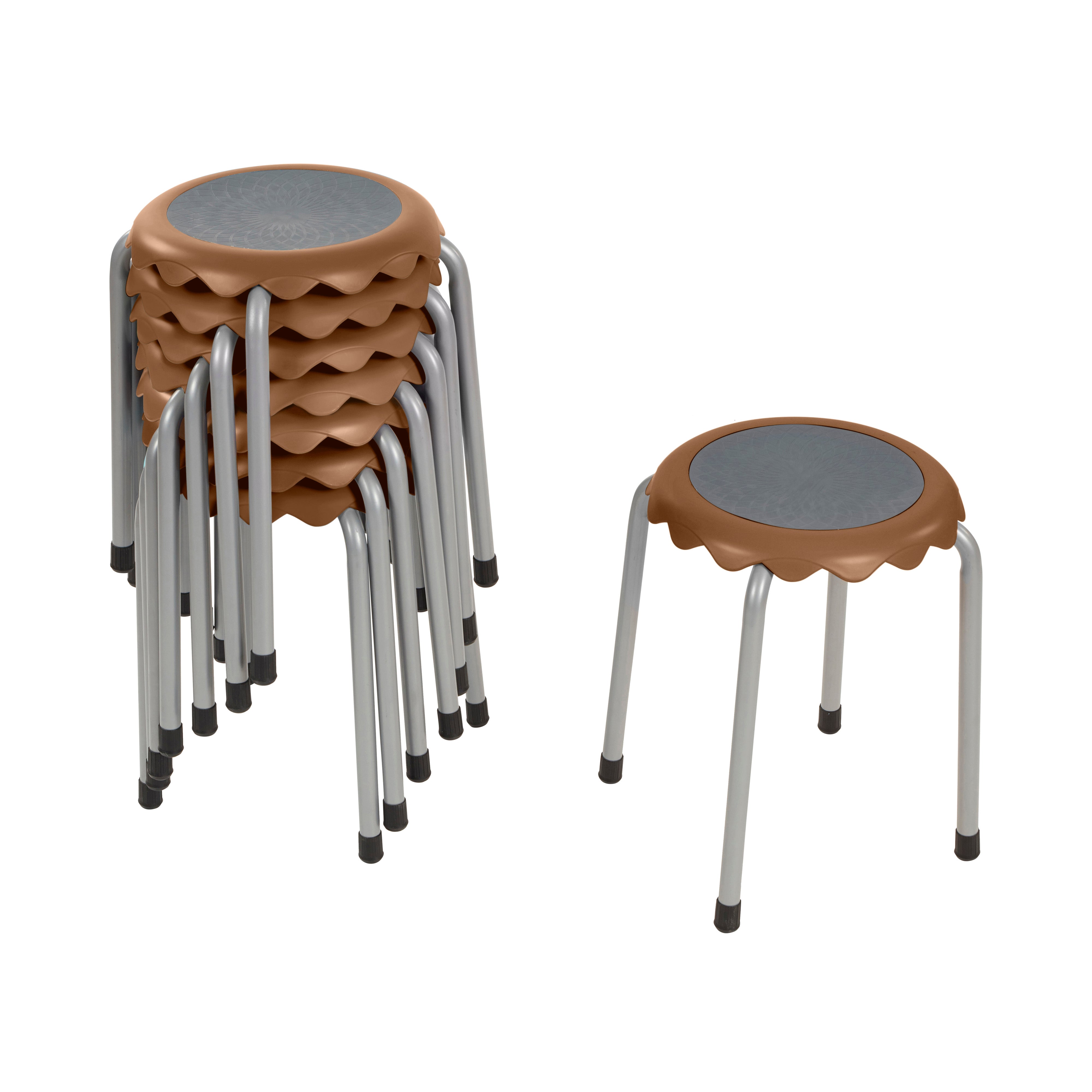 Daisy Stackable Stool with Glides Seating Set, 8-Piece