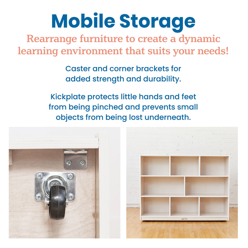 8-Compartment Mobile Storage Cabinet, 36in High