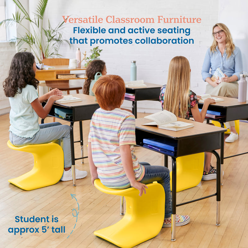 Wave Seat, Active Learning Chair, Flexible Seating, 14in - 15.1in Seat Height, 2-Pack