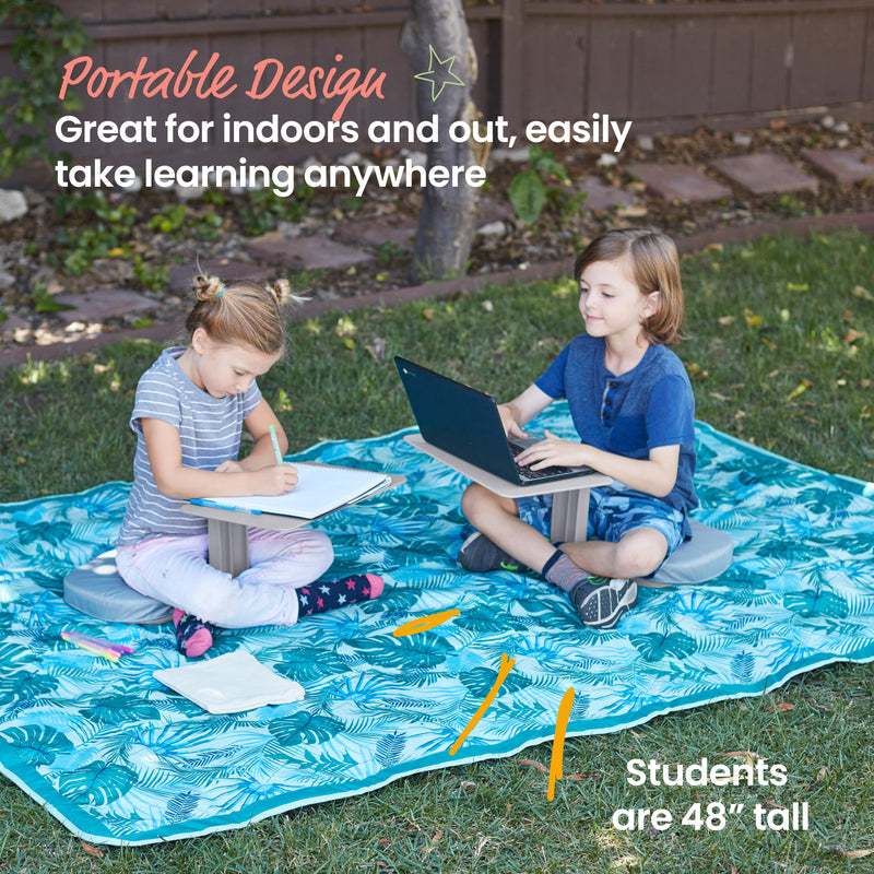 The Surf Portable Lap Desk and Surf Cushion, Flexible Seating Floor Desk with Foam Pad, 1-Pack