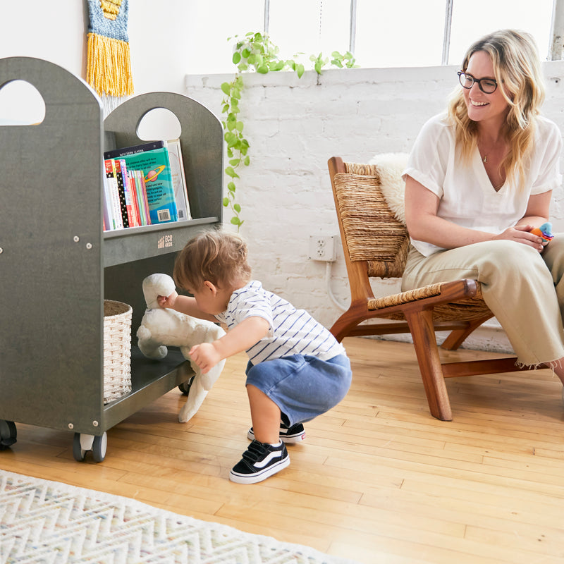 Mobile Book Cart with Countdown Timer, Classroom Bookshelf