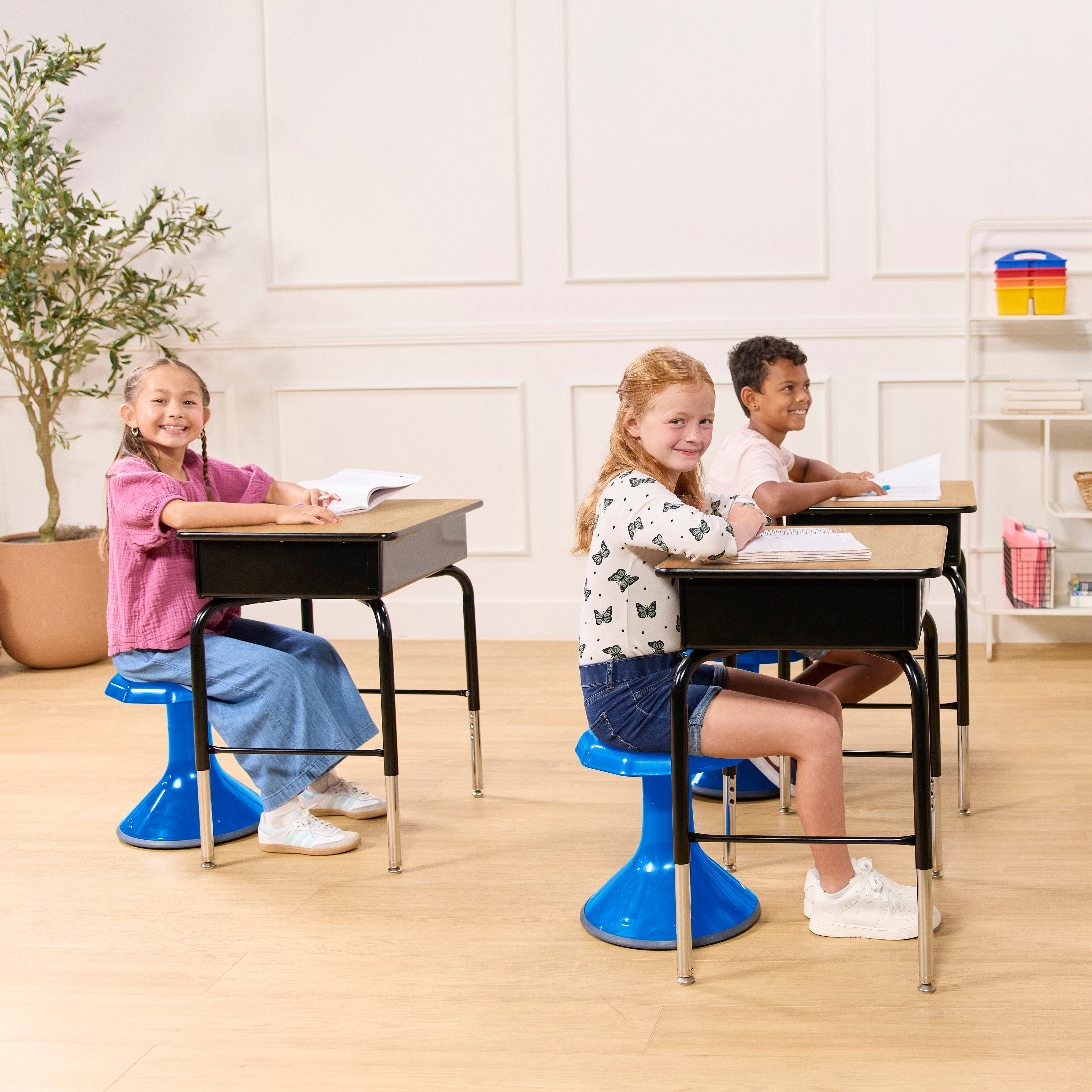 Classroom Package with Open Front Desks and ACE Stools
