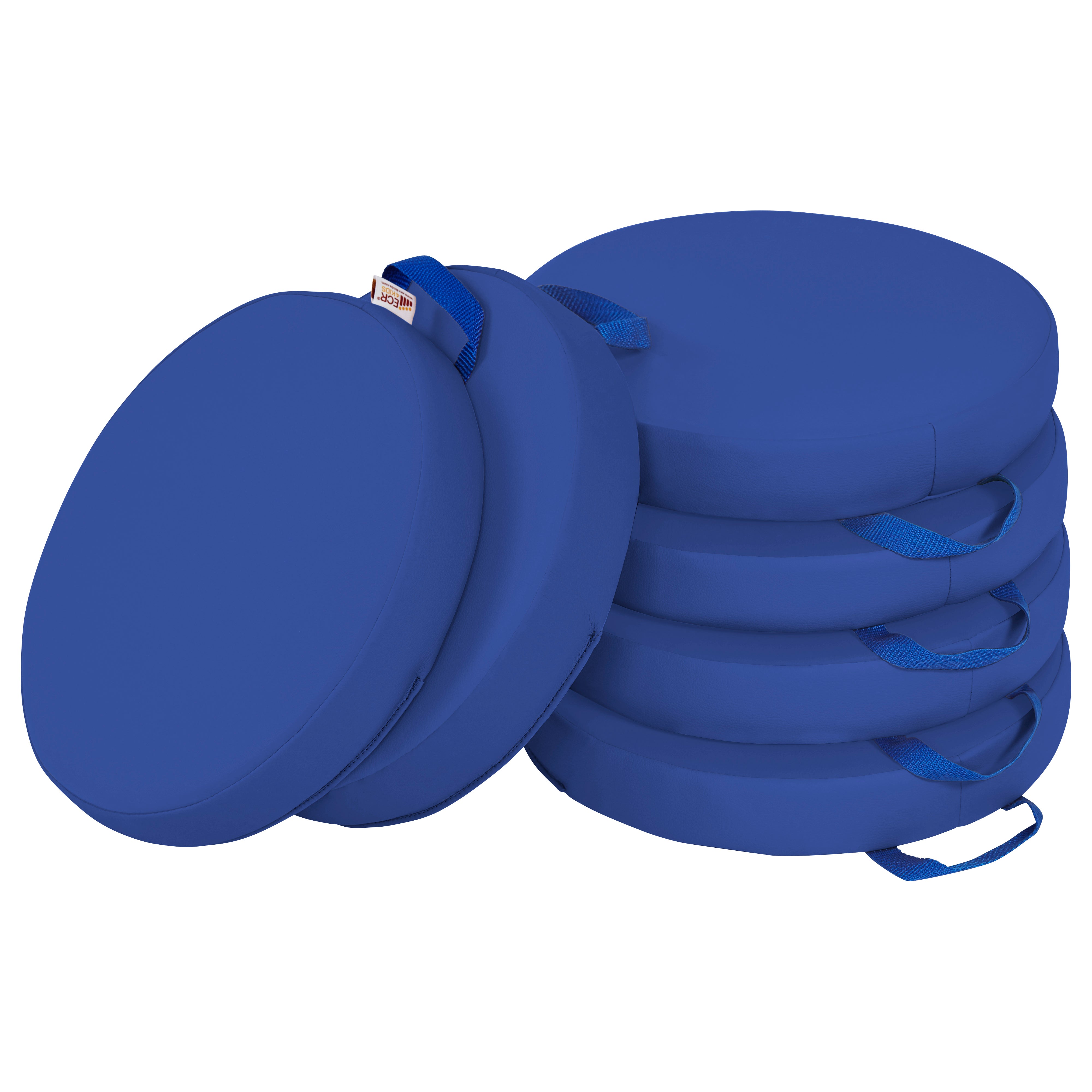 Round Floor Cushions with Handles, 6-Piece