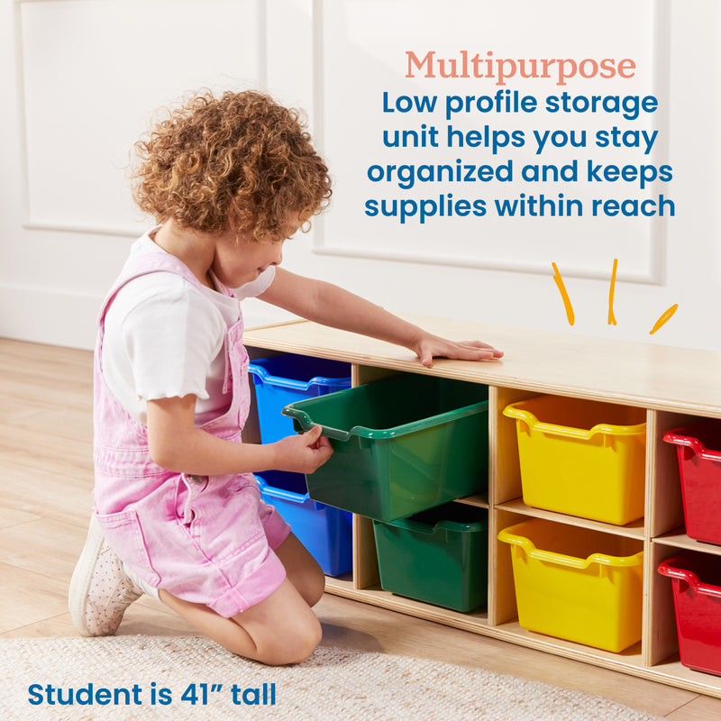 Streamline 10 Cubby Tray Cabinet with Scoop Front Storage Bins, 2x5