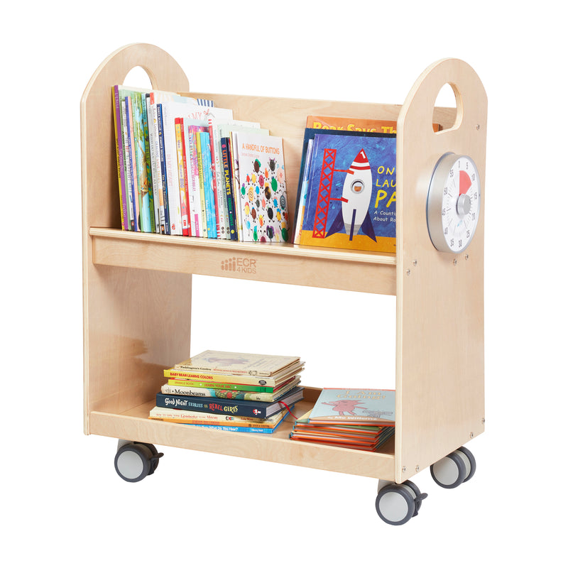 Mobile Book Cart with Countdown Timer, Classroom Bookshelf