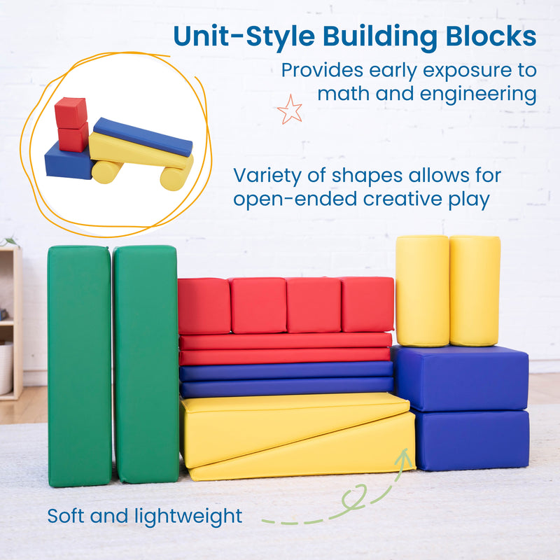 Soft Builder Blocks, Foam Shapes, 16-Piece