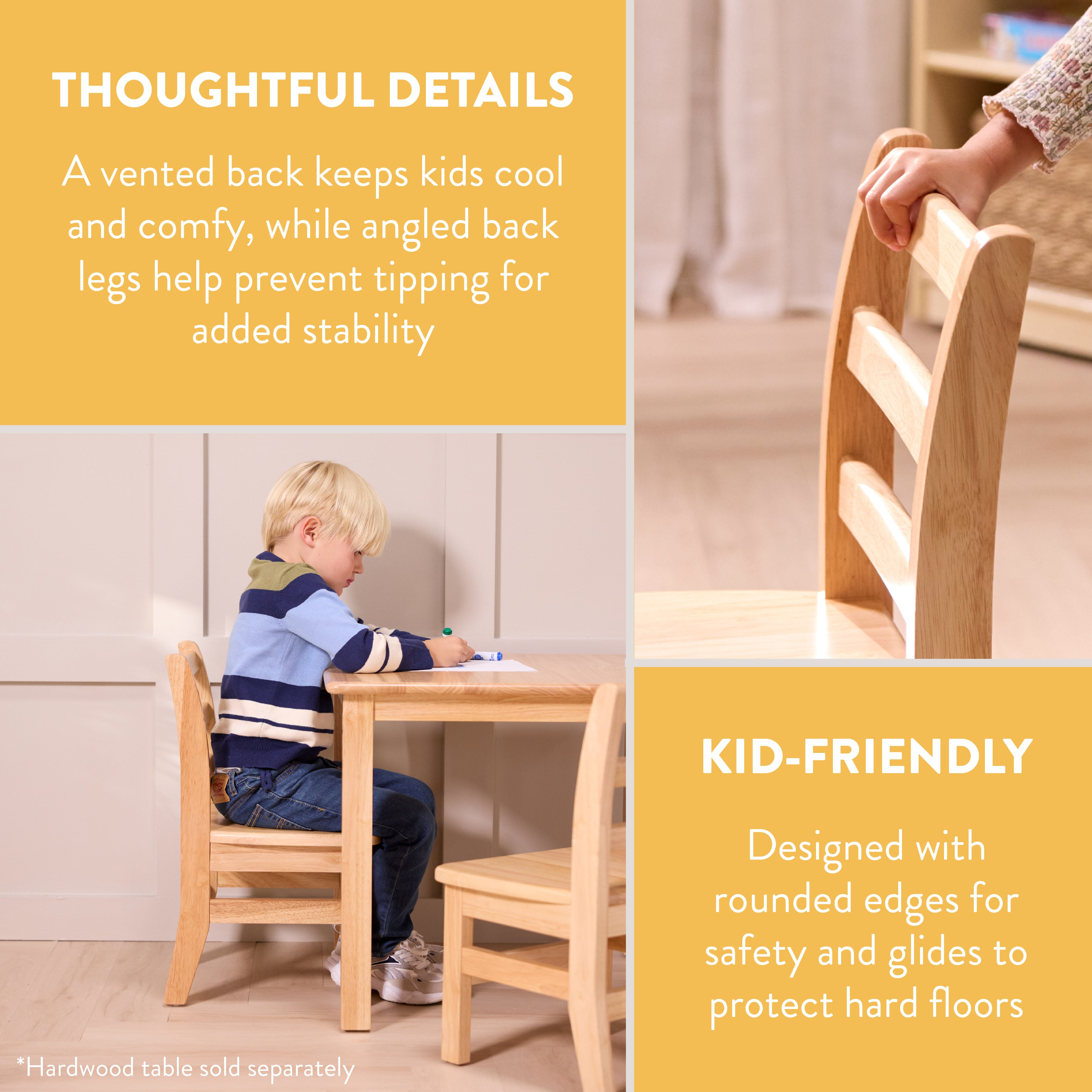 Wooden Ladderback Chairs, 2-Pack