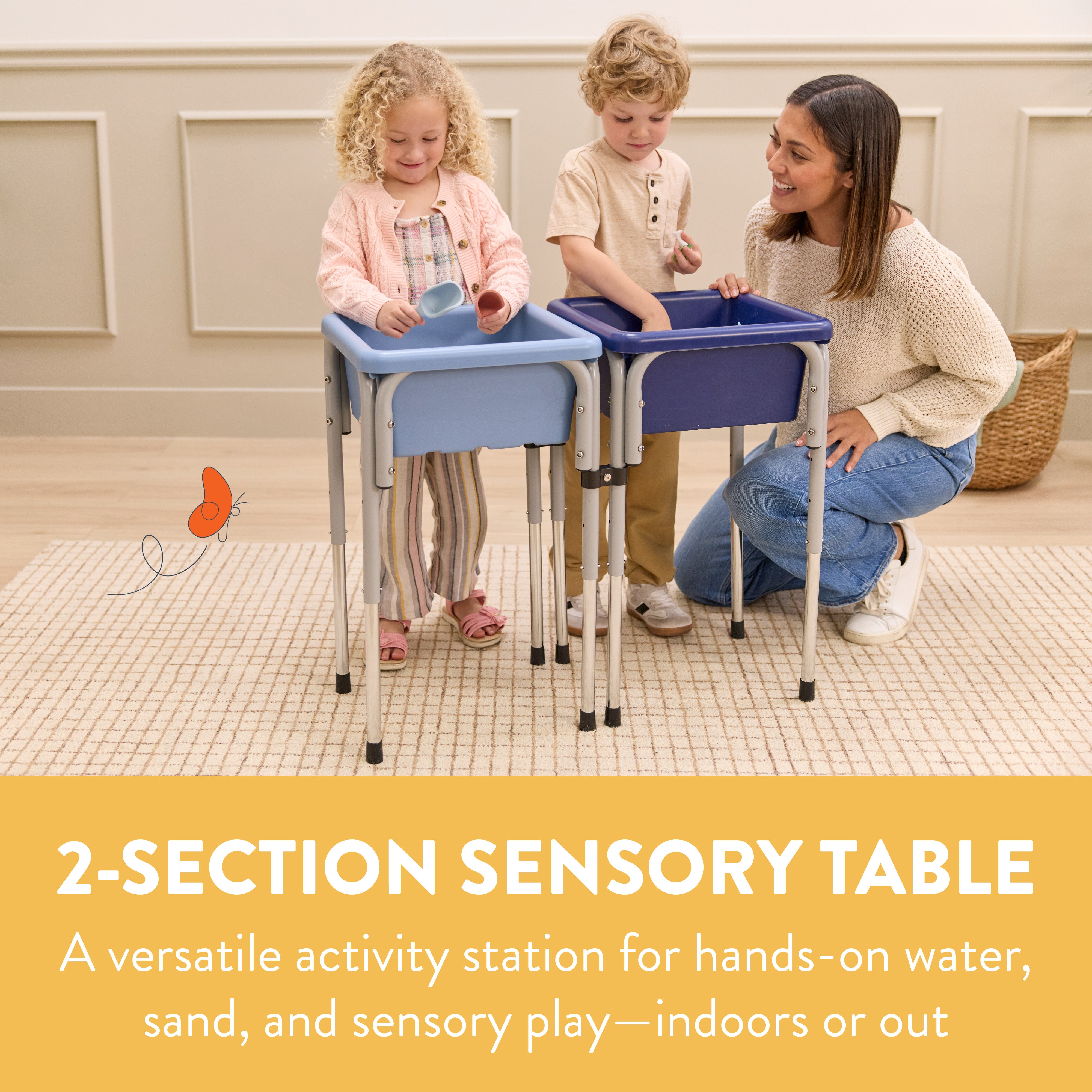Adjustable Double Sensory Table with Lids