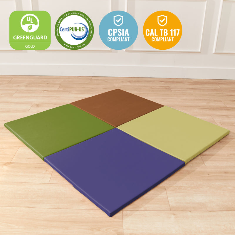Play Patch Activity Mat Squares, Modular Playmat, 4-Pack
