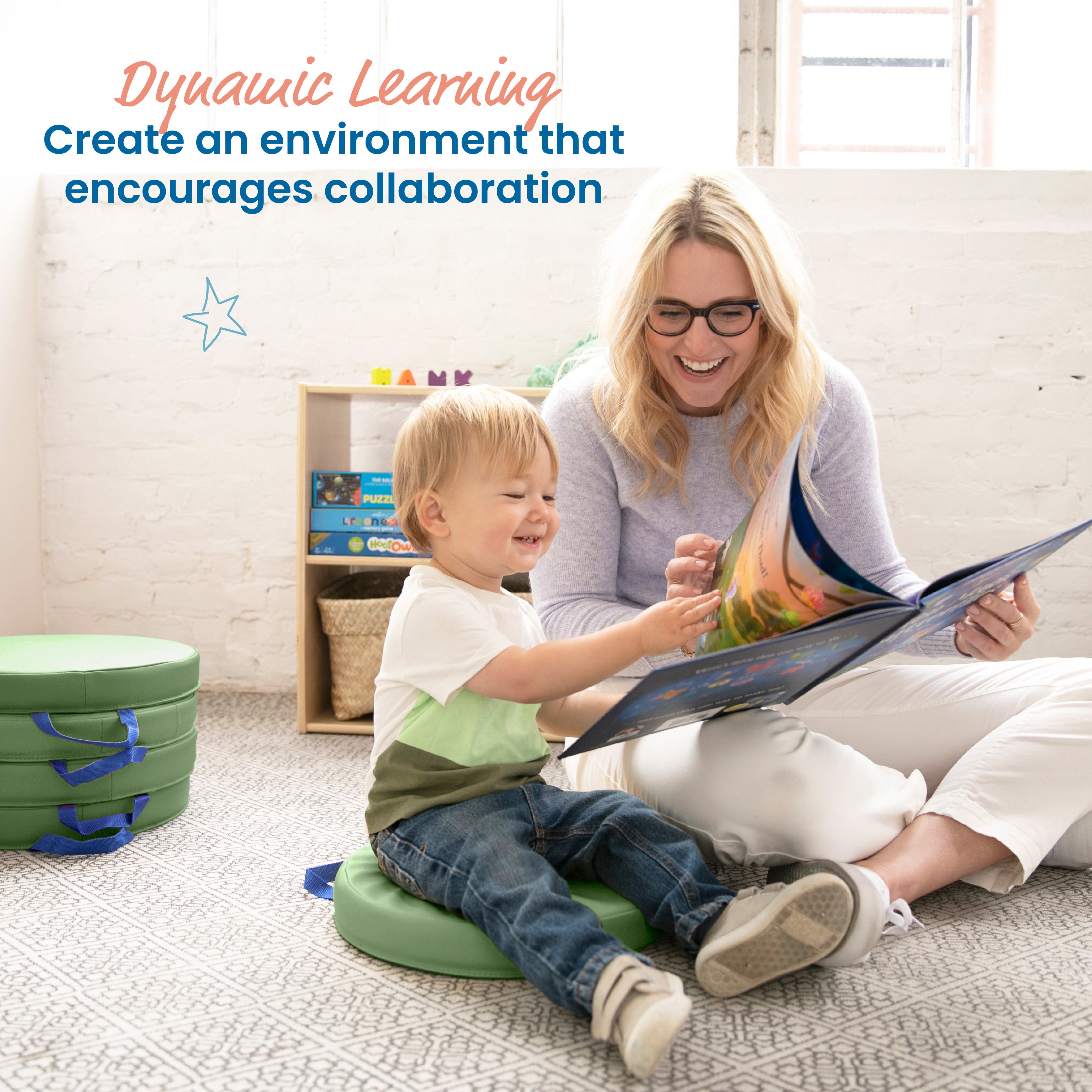 Floor Cushions, Round, 6-Piece