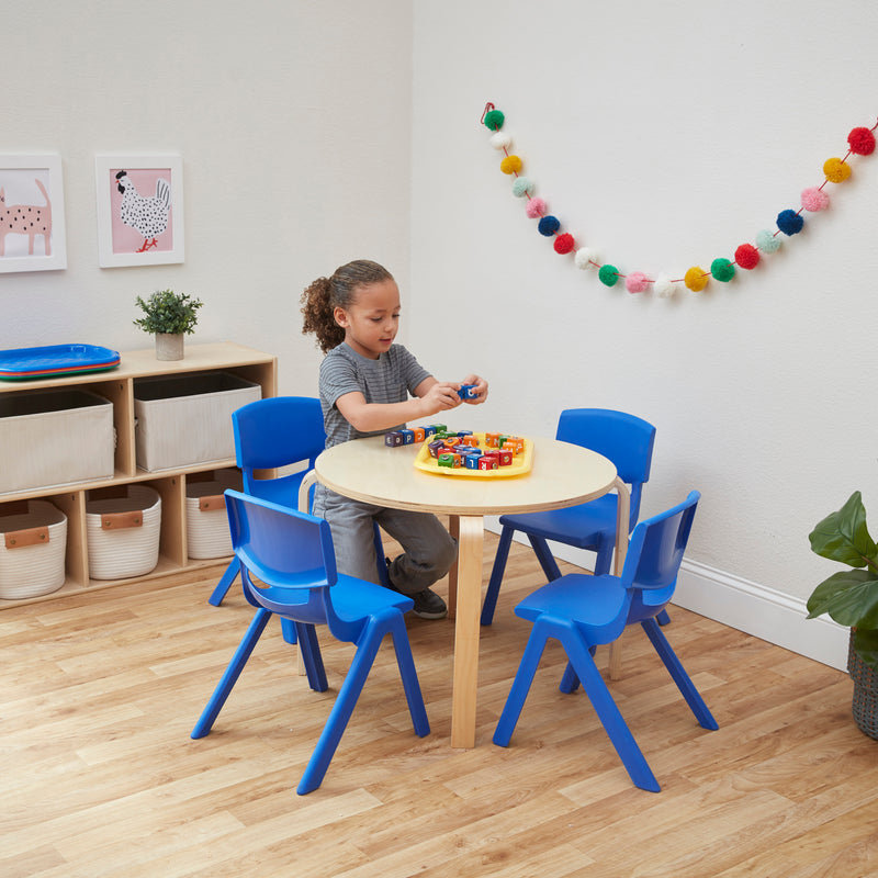 Plastic Classroom Stack Chairs, Indoor/Outdoor Seats for Kids, 12in Seat Height