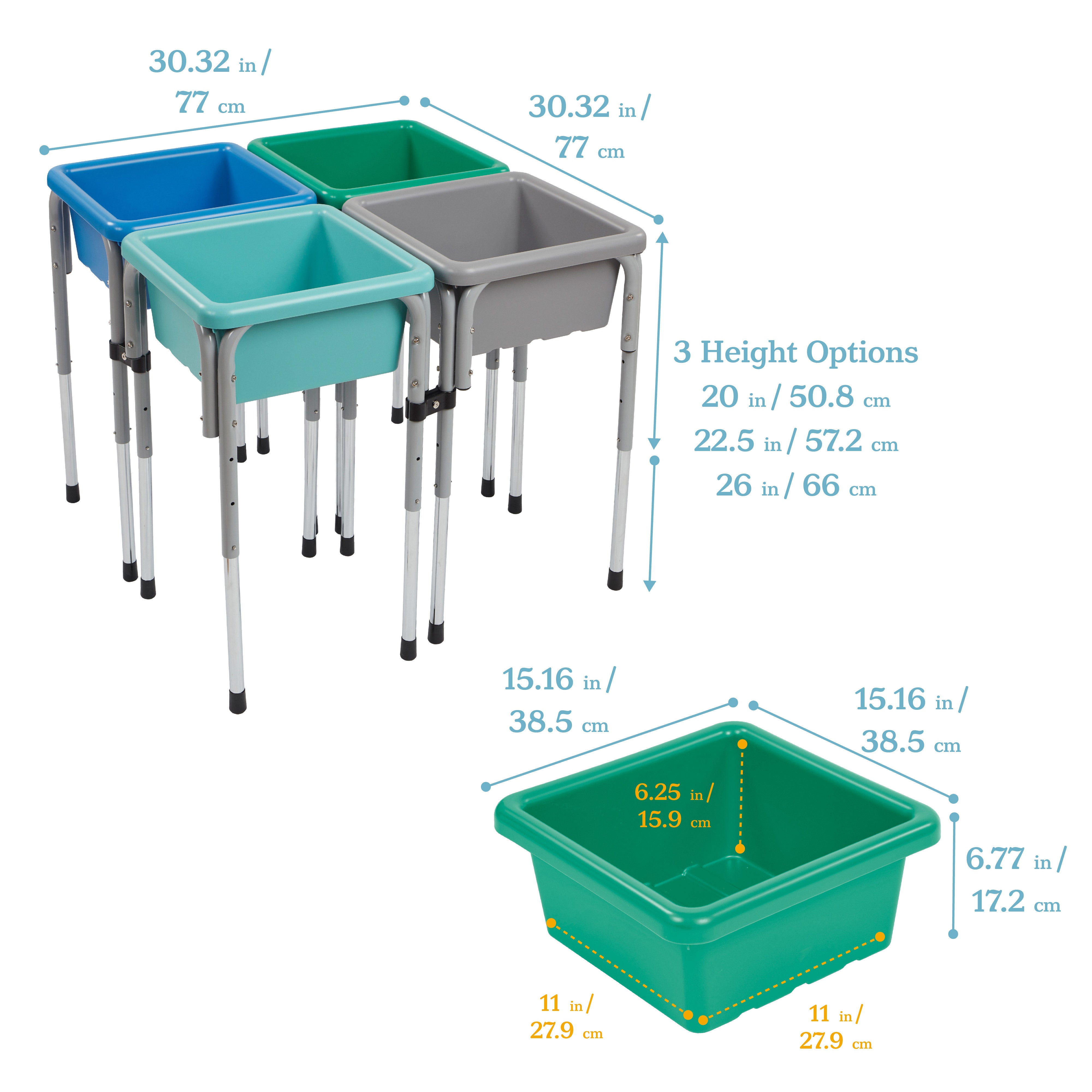 Preschool Outdoor Learning and Play Package with Sand and Water Table, Table and Chairs and Stepping Buckets