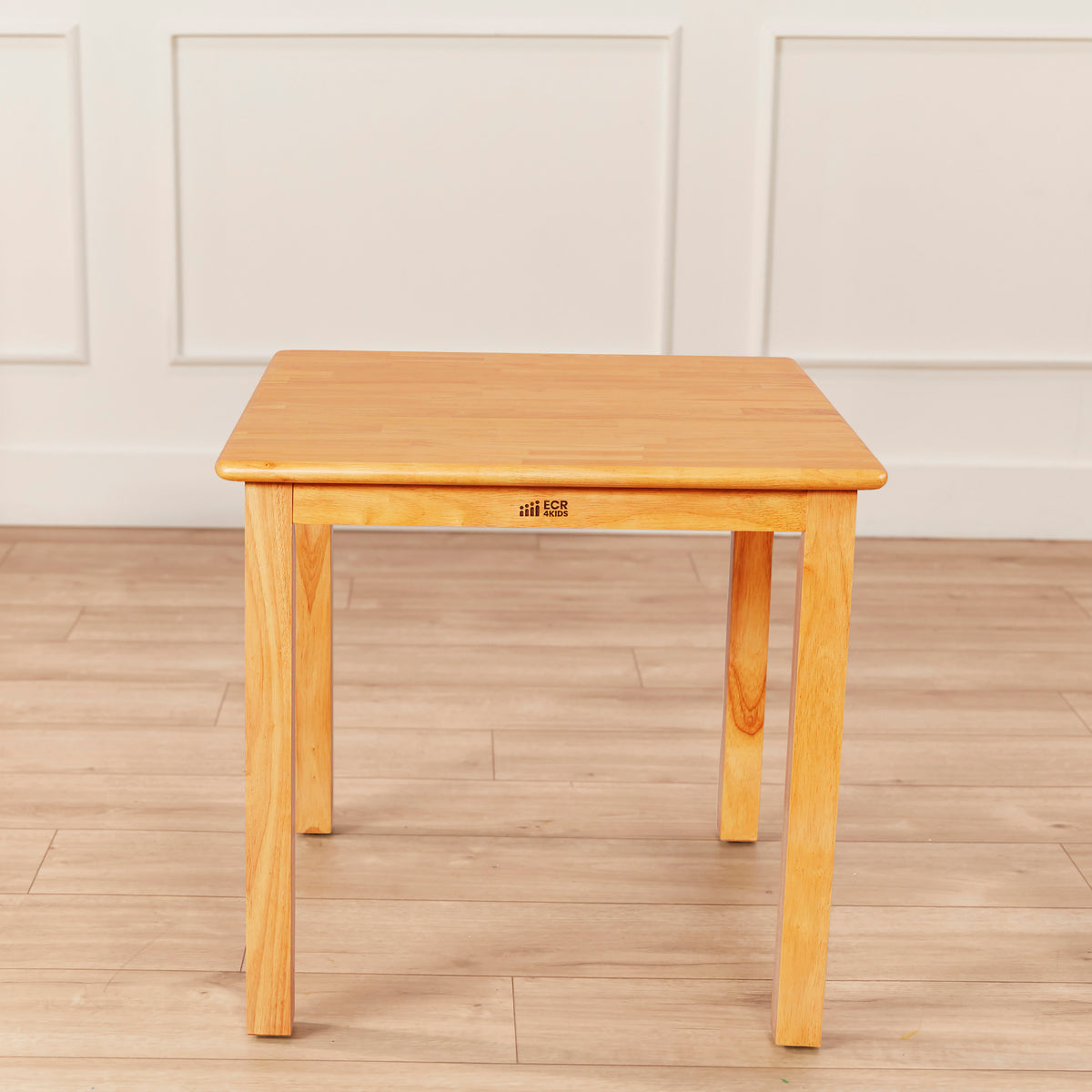 24in Square Hardwood Table and Two Chairs with Storage, 12in Seat Height, 3-Piece