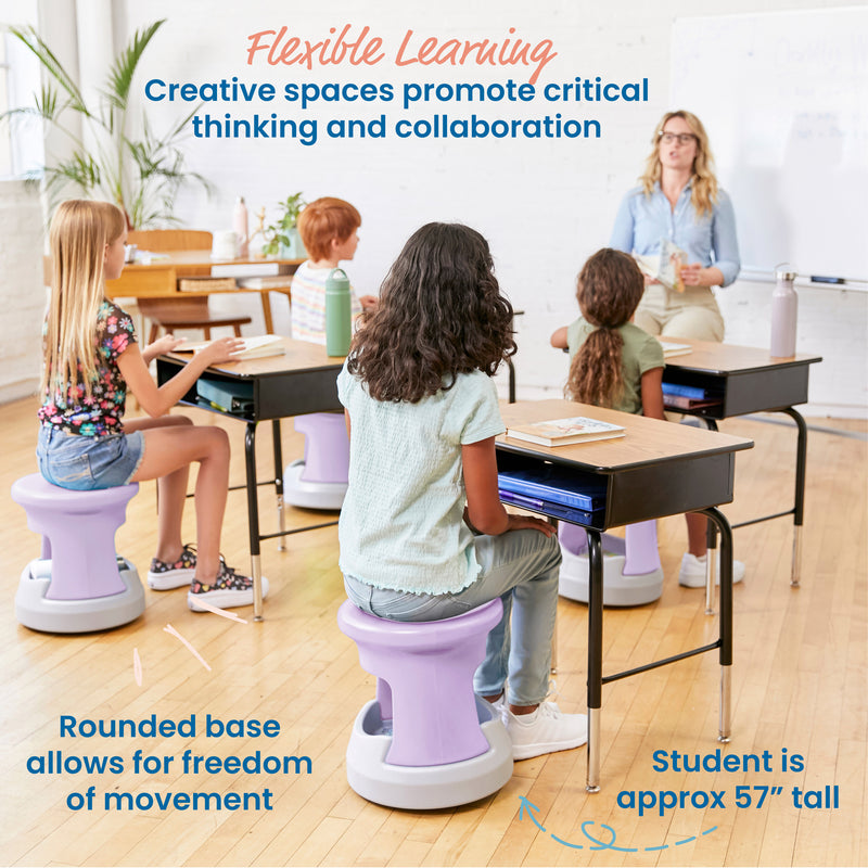 Storage Wobble Stool, Active Learning Chair, Flexible Seating, 15in Seat Height