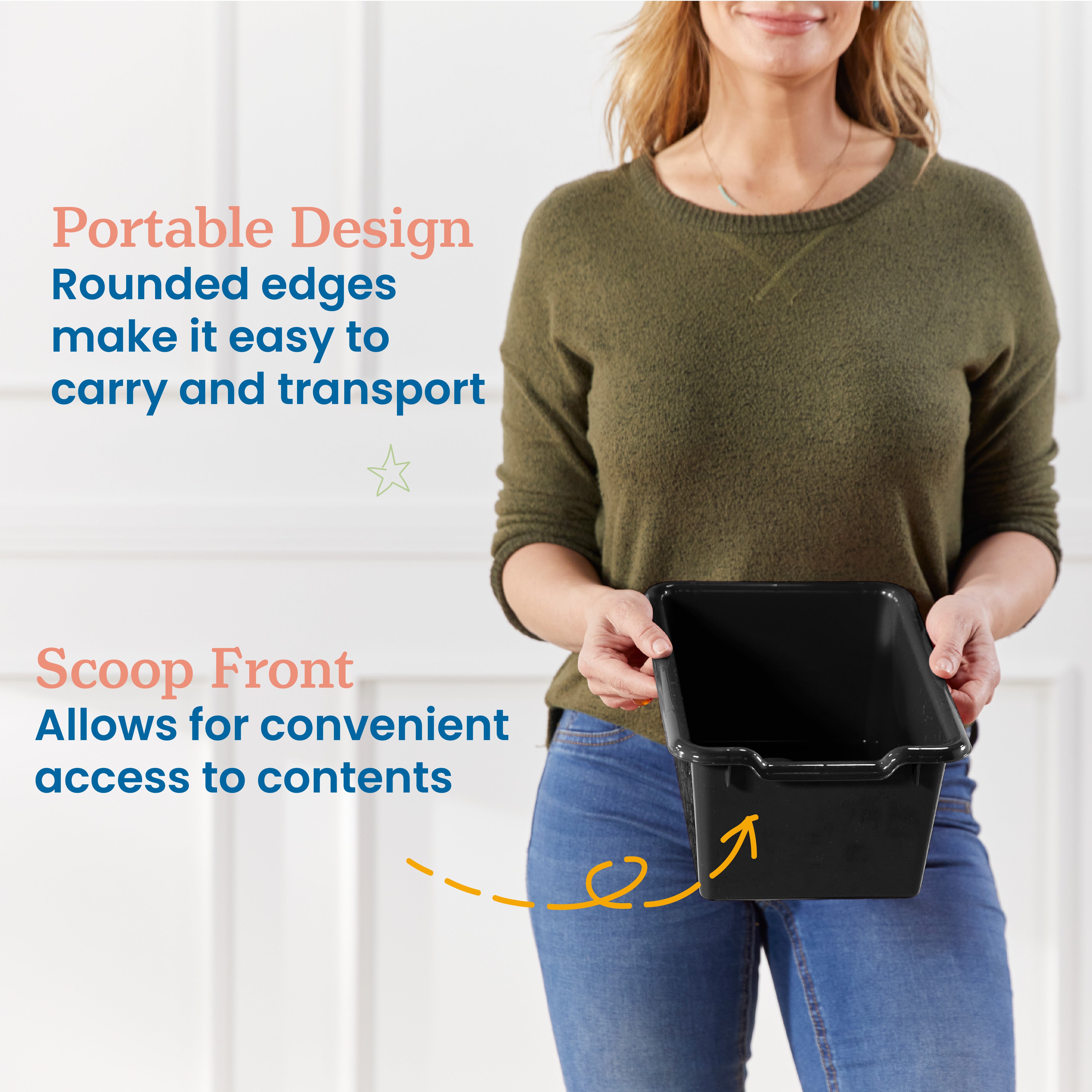 Scoop Front Storage Bin, 15-Piece