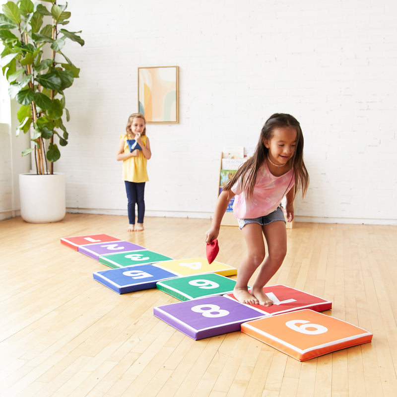 Hop to It Math Mats, Hopscotch Game, Foam Number Tiles, 13-Piece